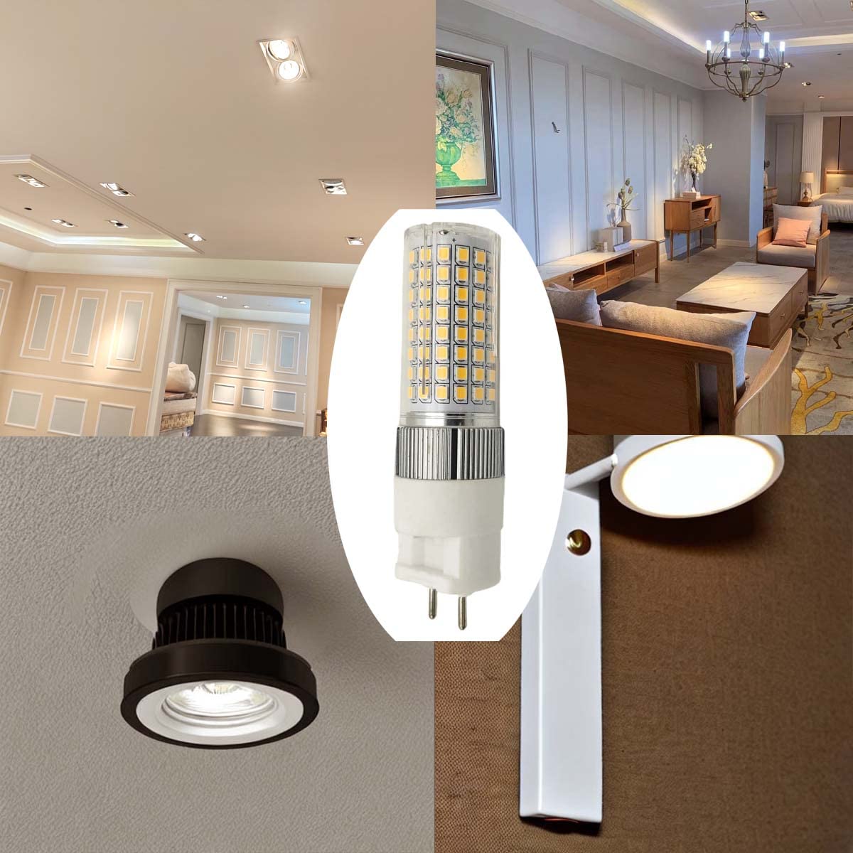 QLEE G12 Lampadina Led 16w Ceramica Mais Light Led G12 Base T6 4000k Bianco Naturale Equivalente 200w Lampada Alogena 2 Pin Ceilling Light Downlight Office Building Light 4 Pack
