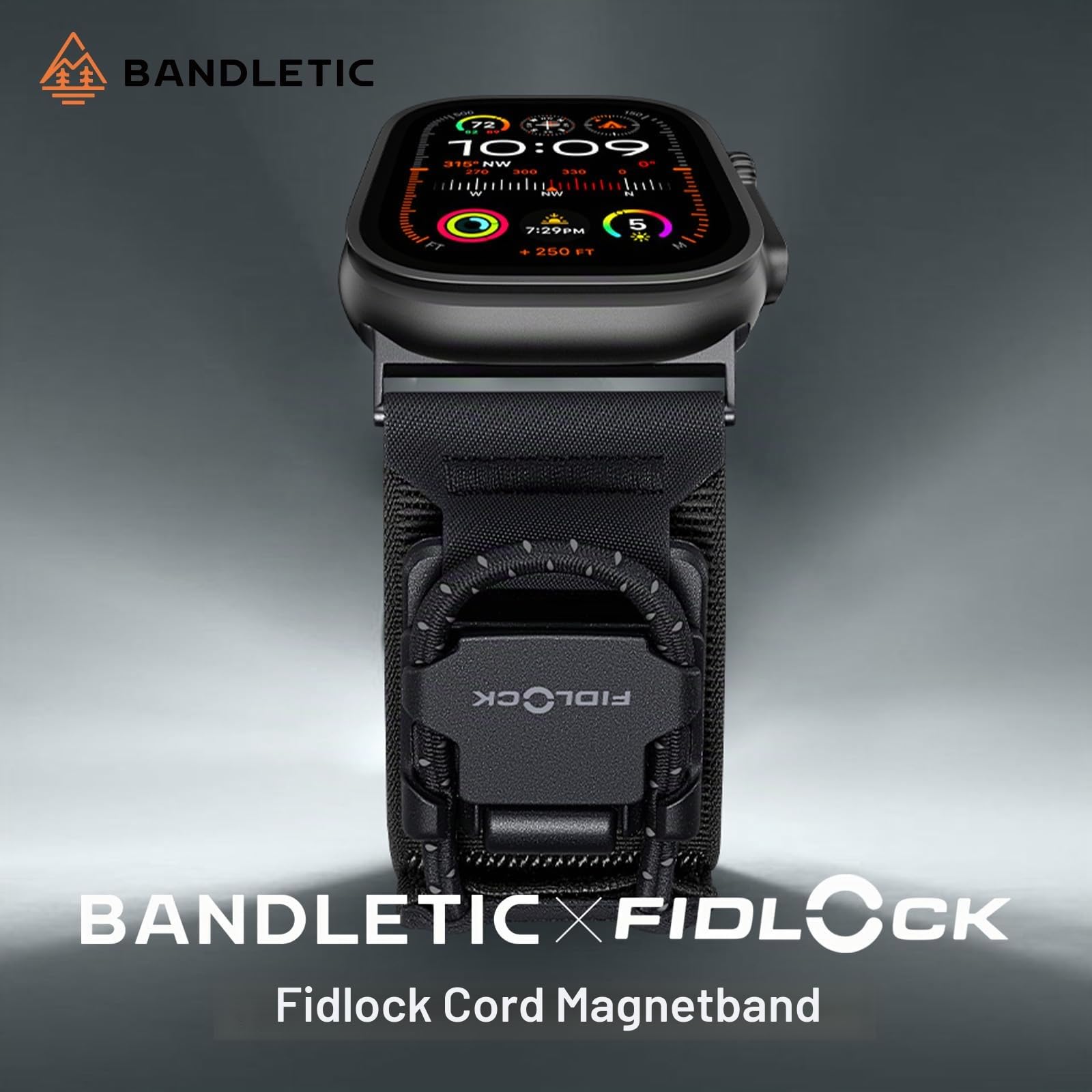 Bandletic Nylonarmband Kompatibel mit Apple Watch Ultra 3/2/1 Armband