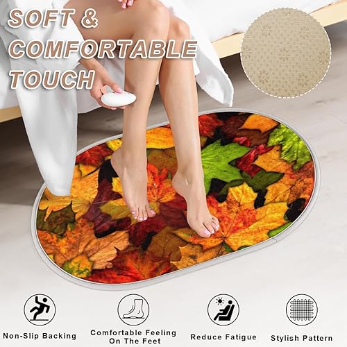 Miniatura 4 de Fall Maple Leaves Memory Foam Bath Rug Soft Velvet Non-Slip Bathroom Rug Super Absorbent Shower Floor Mats Thick Bath Mat Carpet for Bathroom,Tub