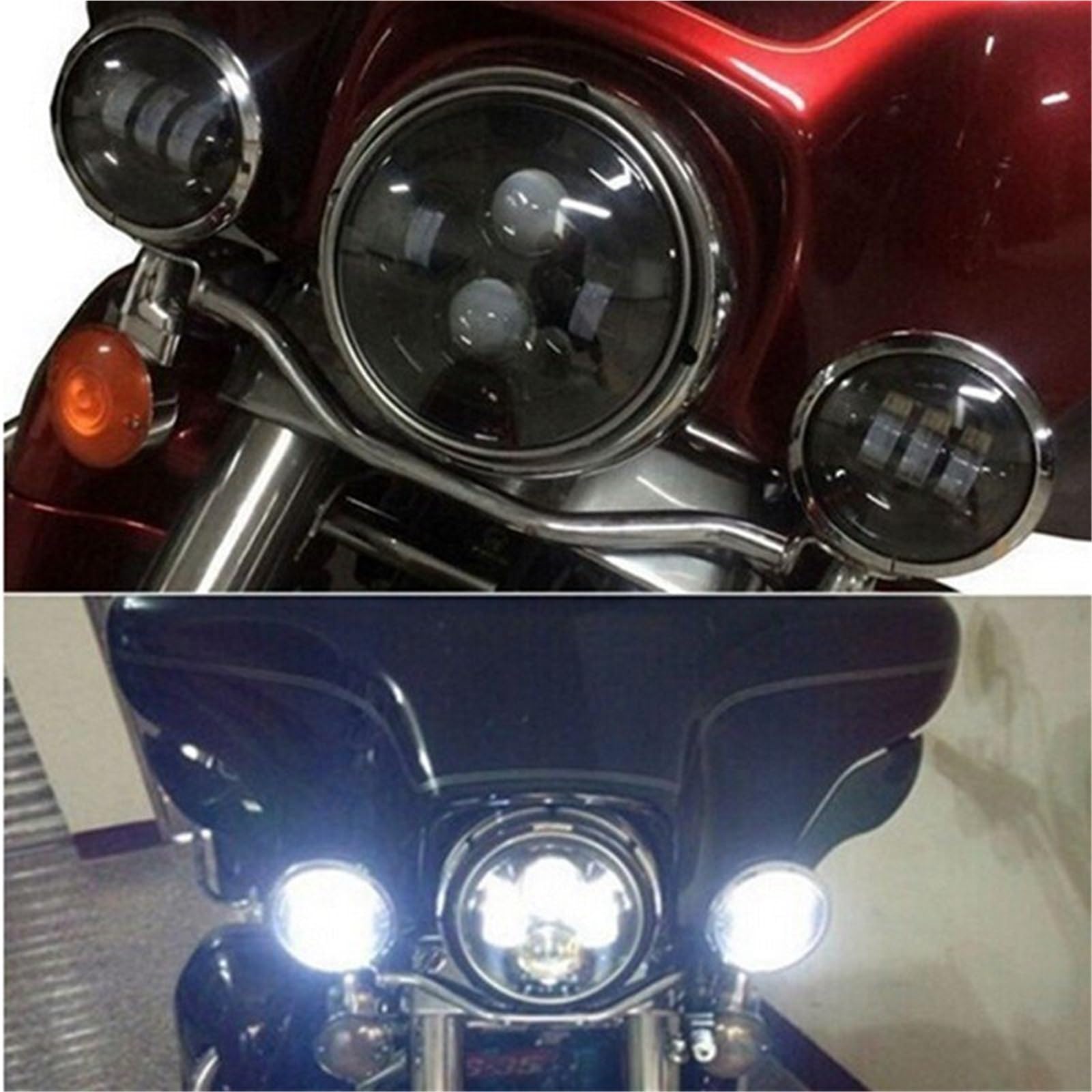 Faro Moto Per FLHTCU Per FLSTC Per FLHRC LED Fendinebbia | 2 pezzi 4,5 pollici LED che passano luce LED fendinebbia moto luce ausiliaria proiettore per moto lampada guida