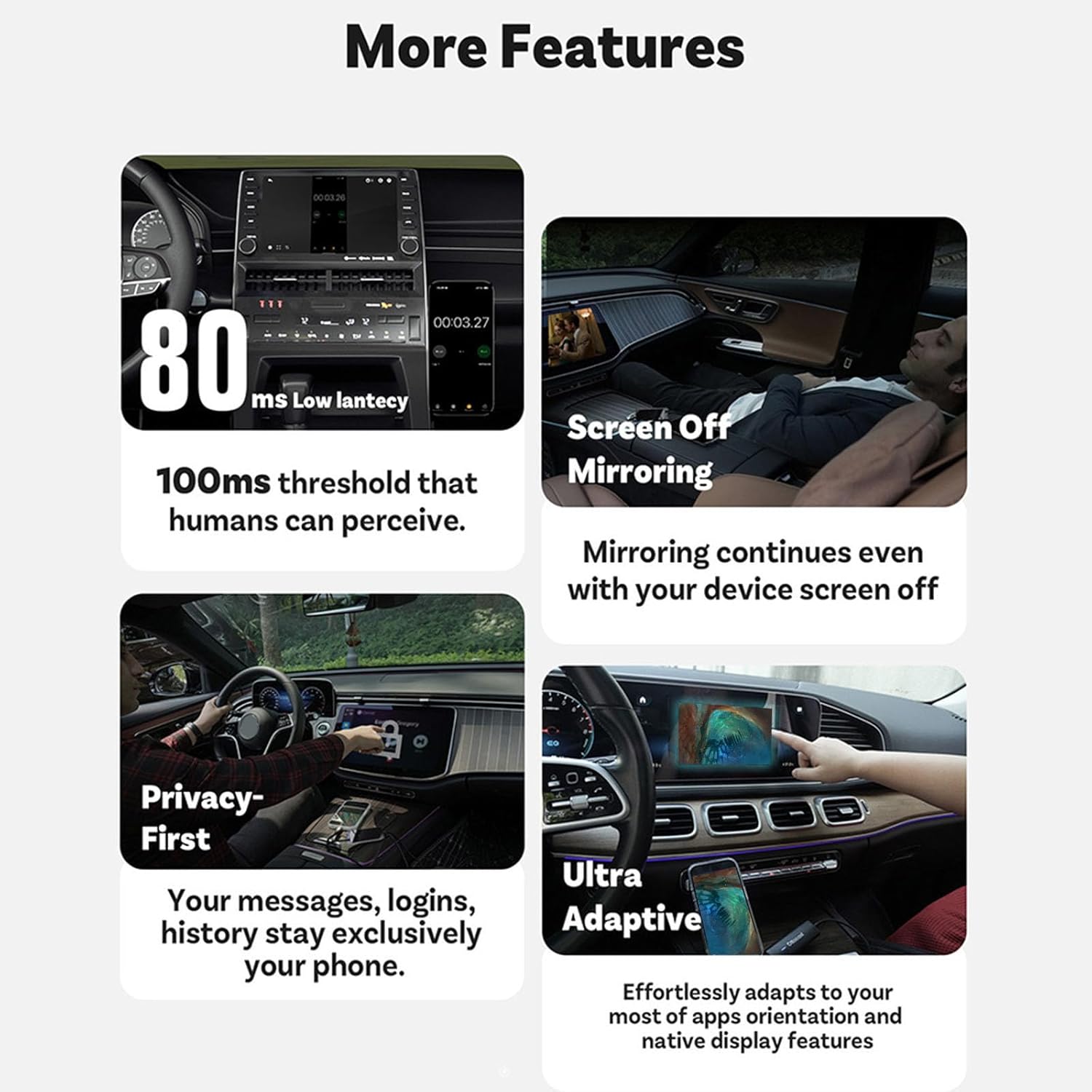 Global Box ABS Substance Smartphone to Car Screen Mirroring Easy Installation for Strengthened Driving Security Box Radio Glass Screen