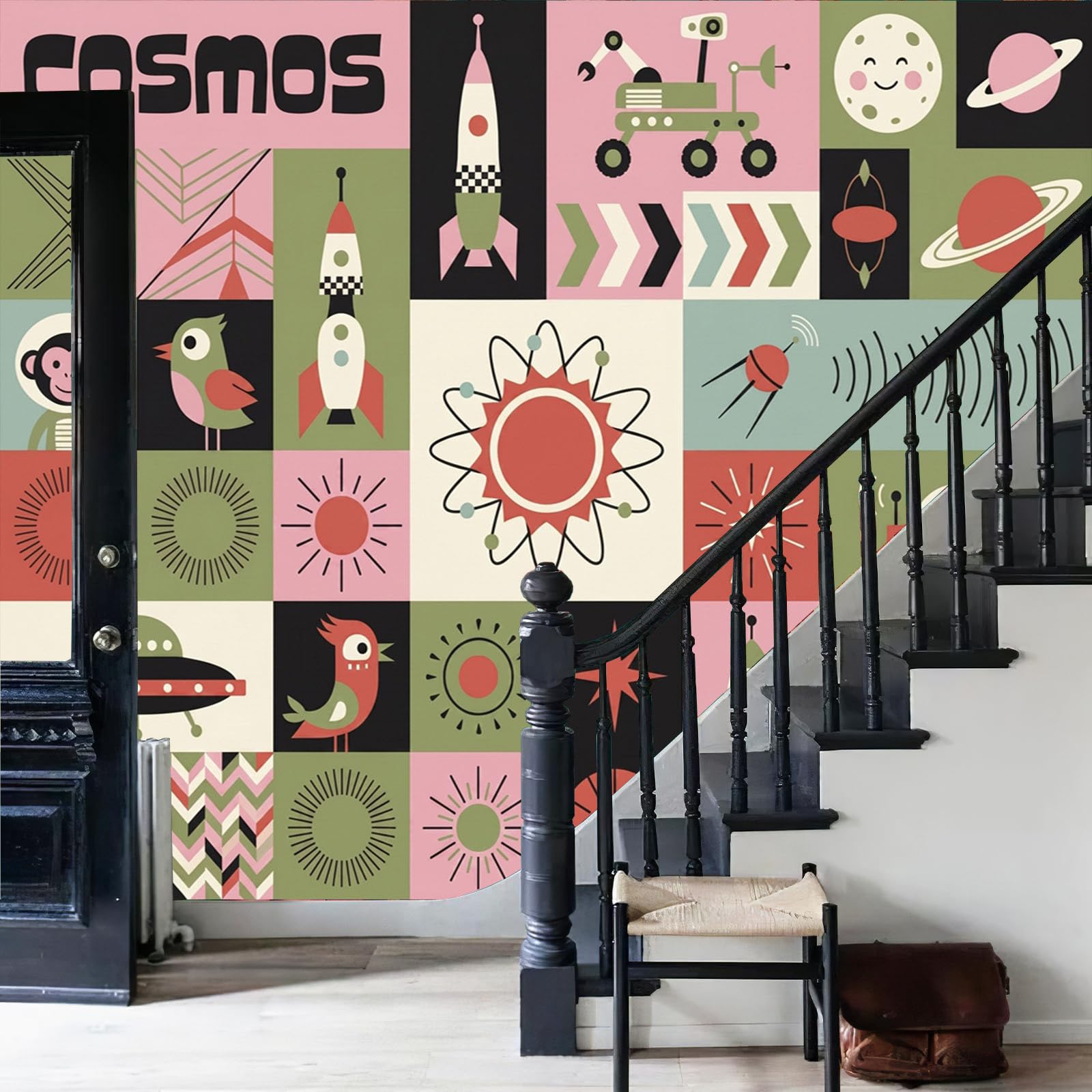 Papier peint intissé 3D pour masquer les défauts d'un mur de salon - 8