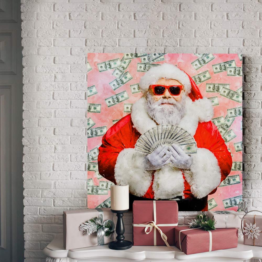 Amazon.co.jp: Renditions Gallery Cashed Out Santa ウォールアート