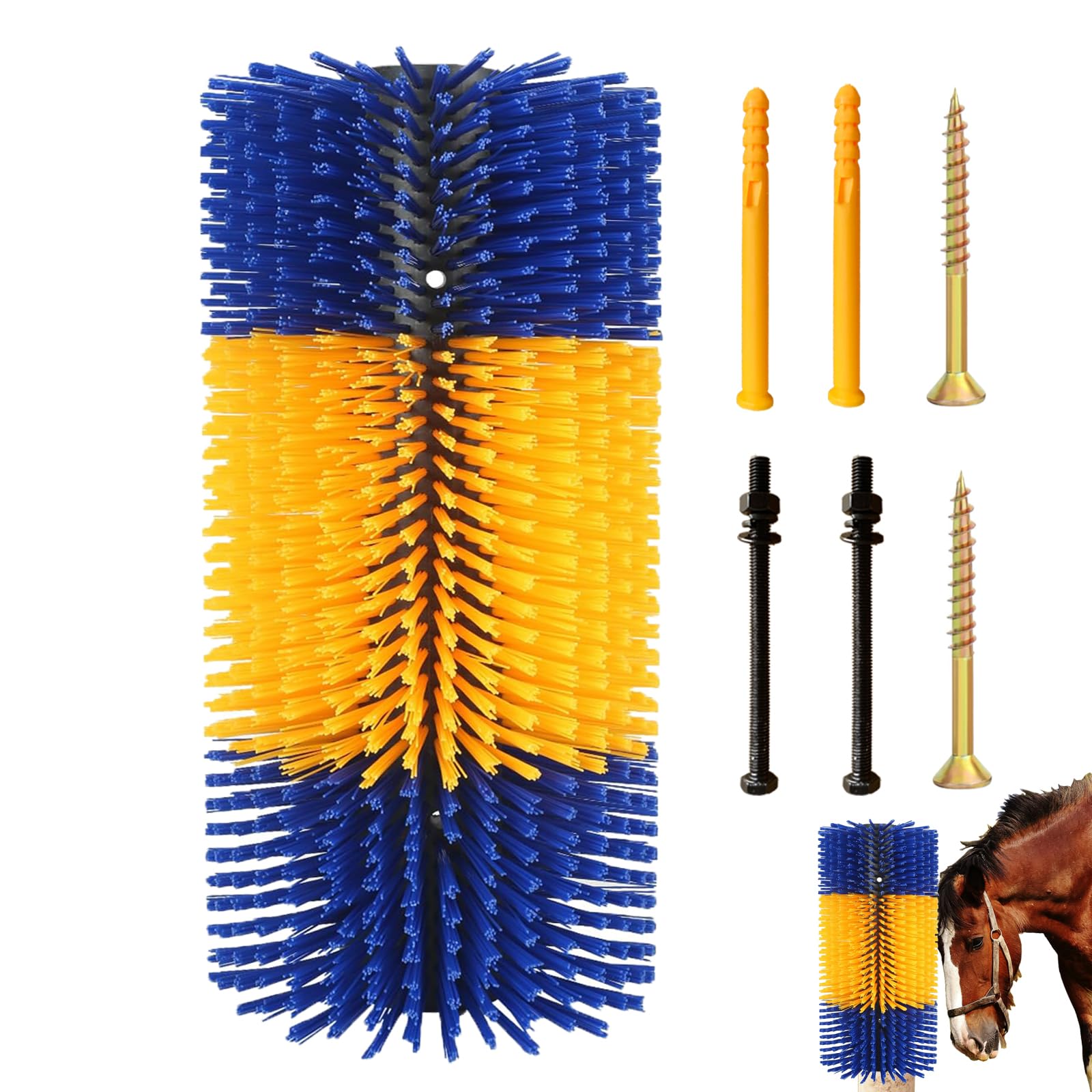 Spazzola da graffio per bestiame Spazzola per cavalli Mucca Tiragraffi Post Bestiame Graffiare Massaggio completo Spazzola per toelettatura Bestiame Strumento anti-prurito Bestiame, Cavallo, Bestiame,