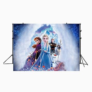 zlhcgd 7x5FT Frozen 2 Photography Vinyl Photo Background for Kids Birthday Party Backdrops Decoration