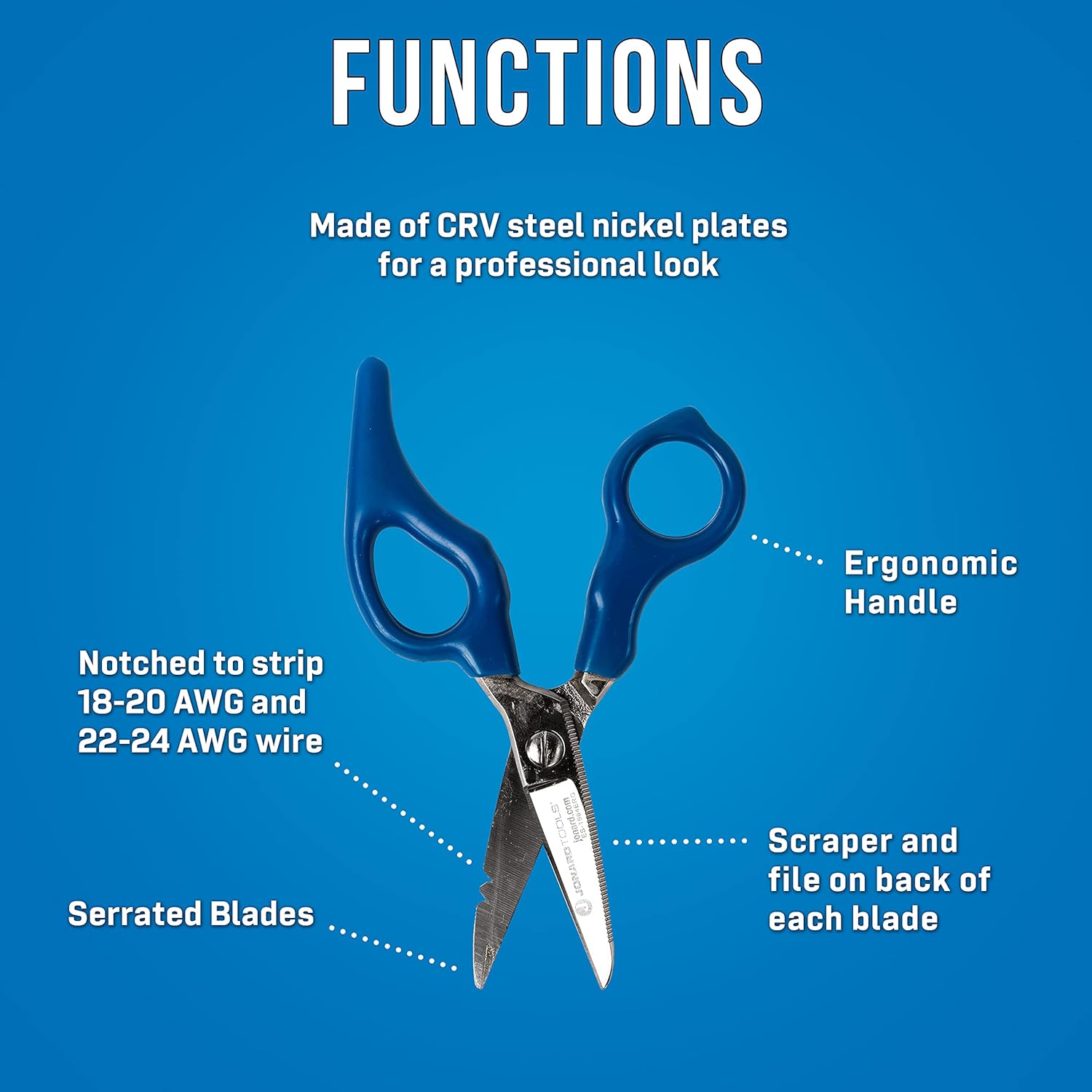 Big Sale Jonard Tools ES-1964ERG Stainless Steel Electrician Scissors, For Heavy Duty Use With Ergonomic Handle Free Shipping 🛒 Jonard Tools ES-1964ERG Stainless Steel Electrician Scissors, For Heavy Duty Use With Ergonomic Handle