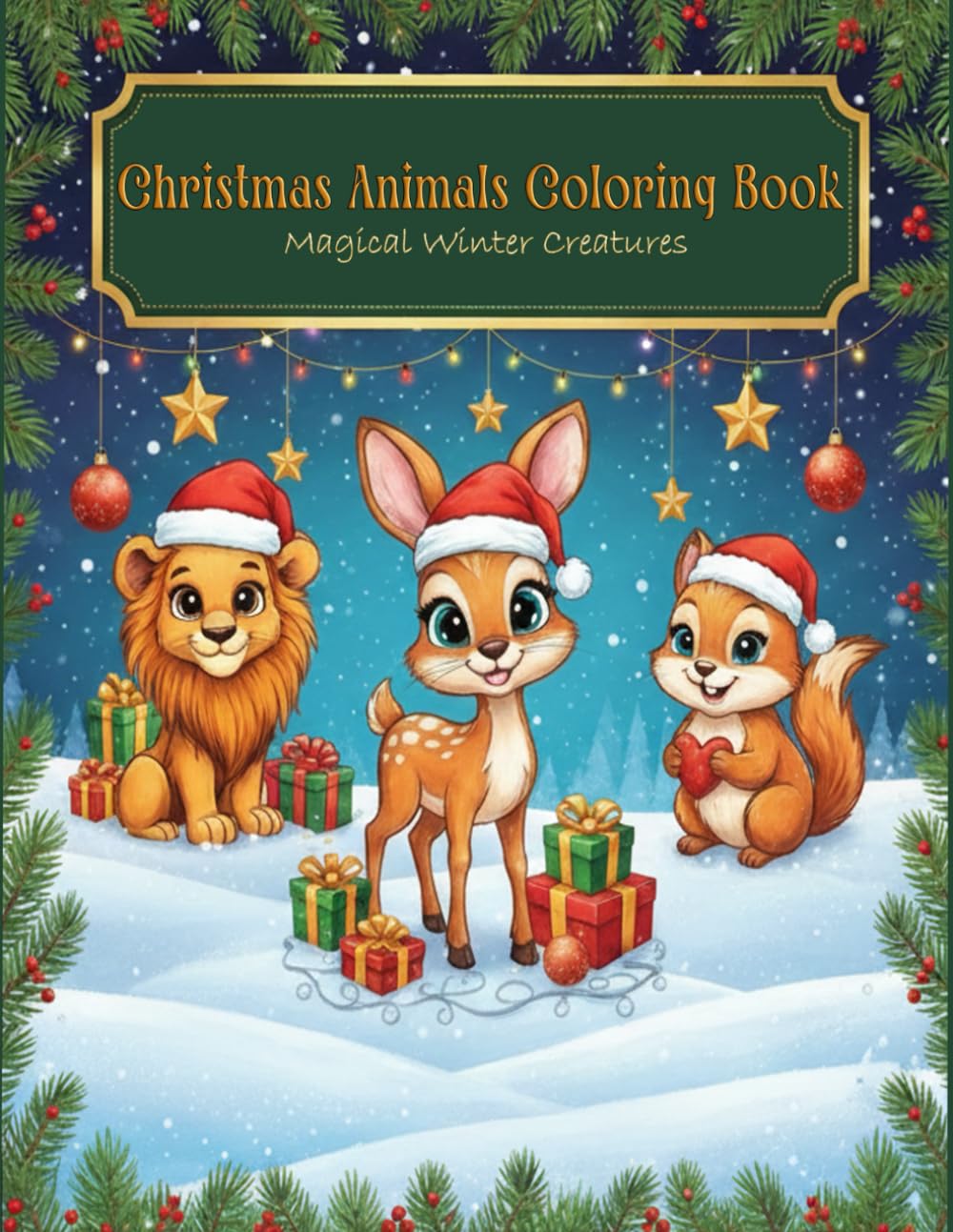 Christmas Animals Coloring Book: Magical Winter Creatures
