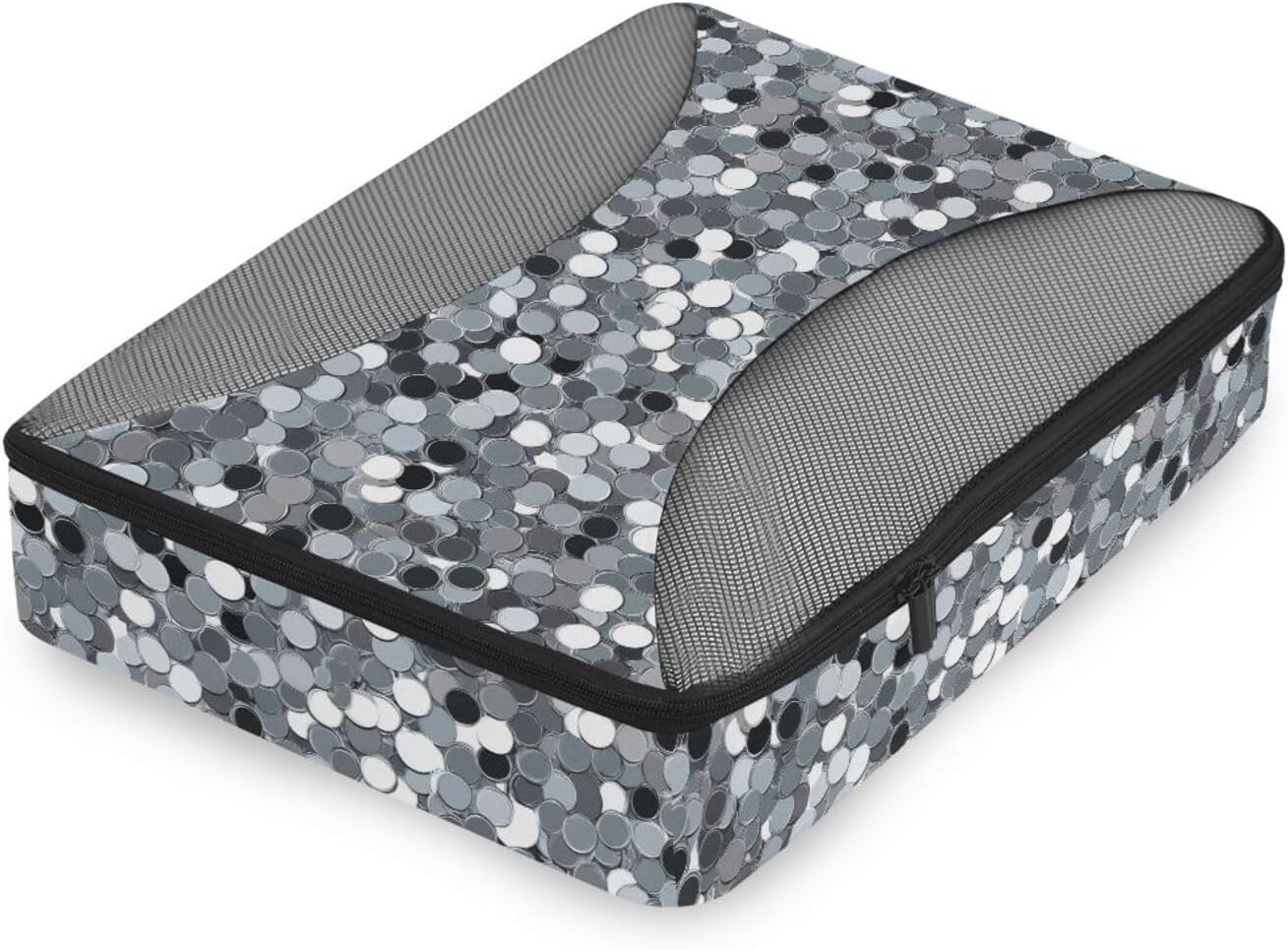 Silver Fake Sequins 4 Pcs set travel organizer bags Mesh Travel Essentials portable packing cubes for women