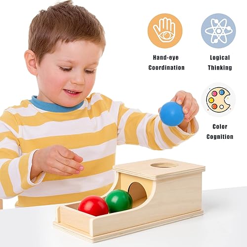 Miniatura 3 de Busy edition Montessori Toys - Caja de permanencia de objetos de madera con sonido suave para bebés de 6 meses, 1, 2, 3 años, juguete para niños