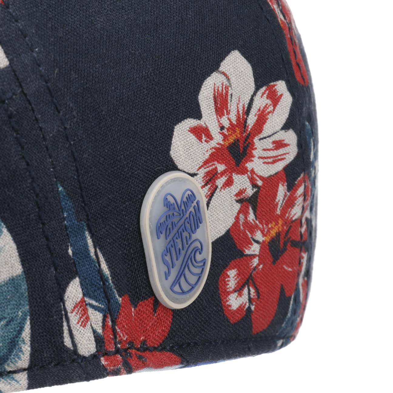 Stetson Flowlin Casquette Plate Gavroche a Fleurs Multicolore Lin Unisexe Printemps Ete
