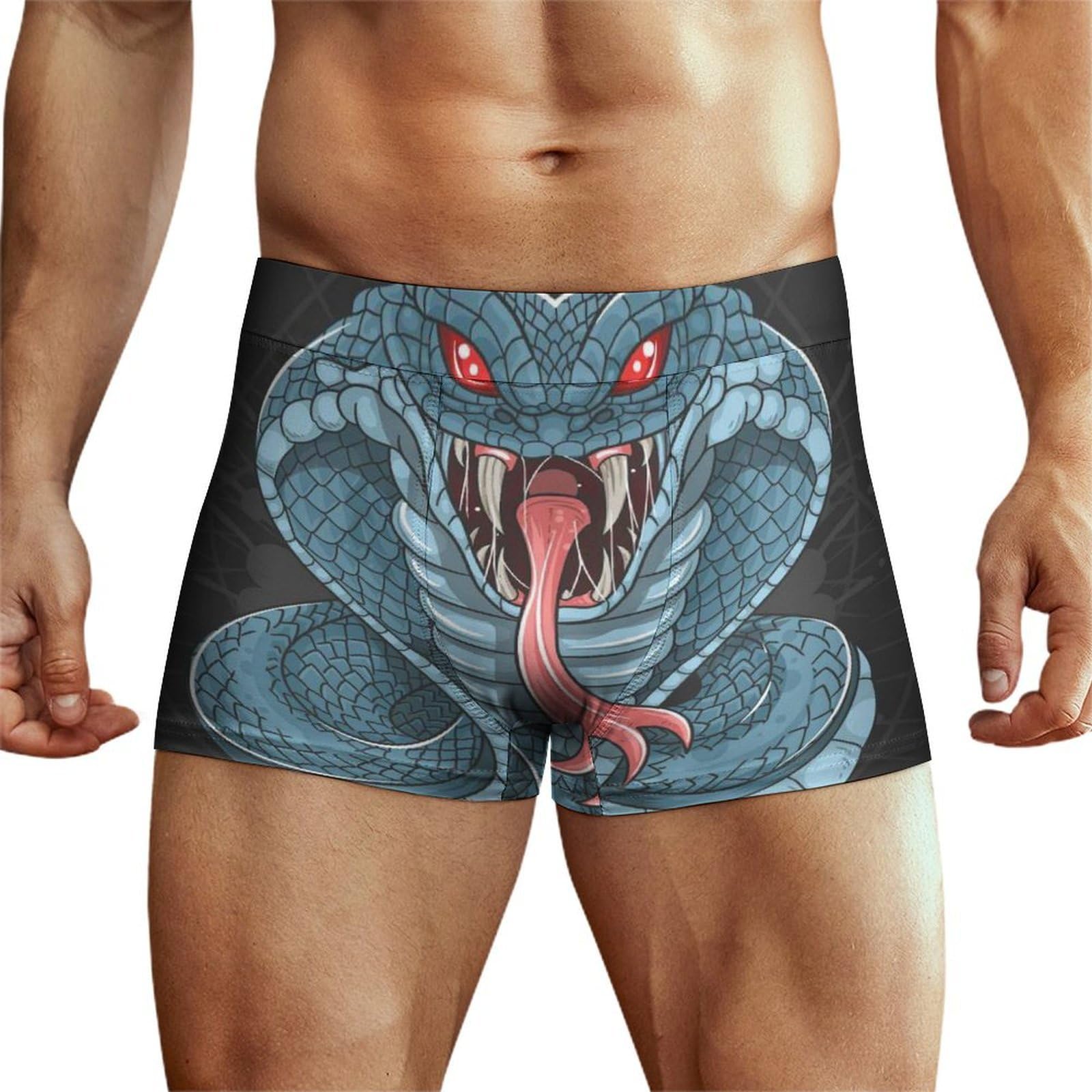 Mqpywlh Men's Color1 Blue Snake Underwear Boxer Briefs Comfort Flex Waistband Underpants