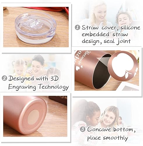 Miniatura 4 de Gerrii 6 piezas de regalos de agradecimiento para profesores para mujeres, vaso de acero inoxidable de 20 onzas, regalos de agradecimiento, taza