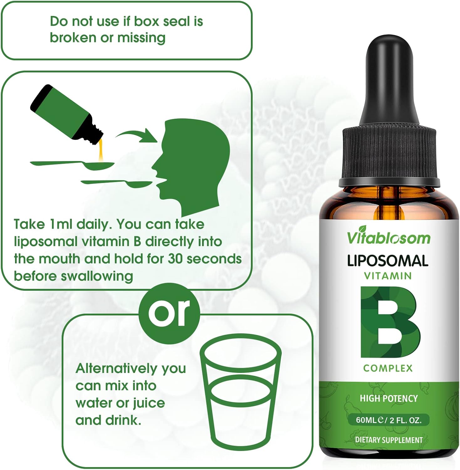 Liposomal Vitamin B Complex,Sublingual B Complex Vitamin Supplement, Vegan All B Vitamins Including B12, B1, B2, B3, B5, B6, Folic Acid and Biotin, Support Healthy Production & Immune System- 6.0 oz