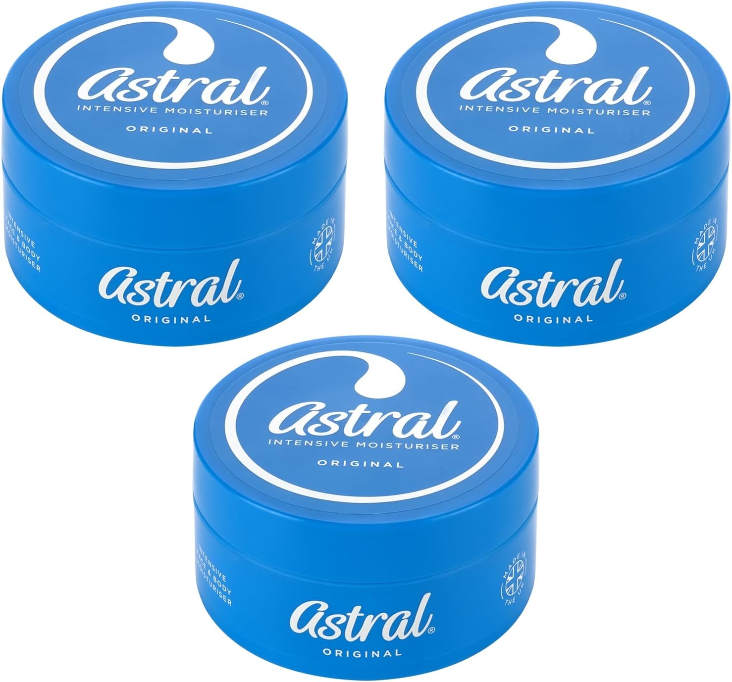 THREE PACKS of Astral Cream x 200ml
