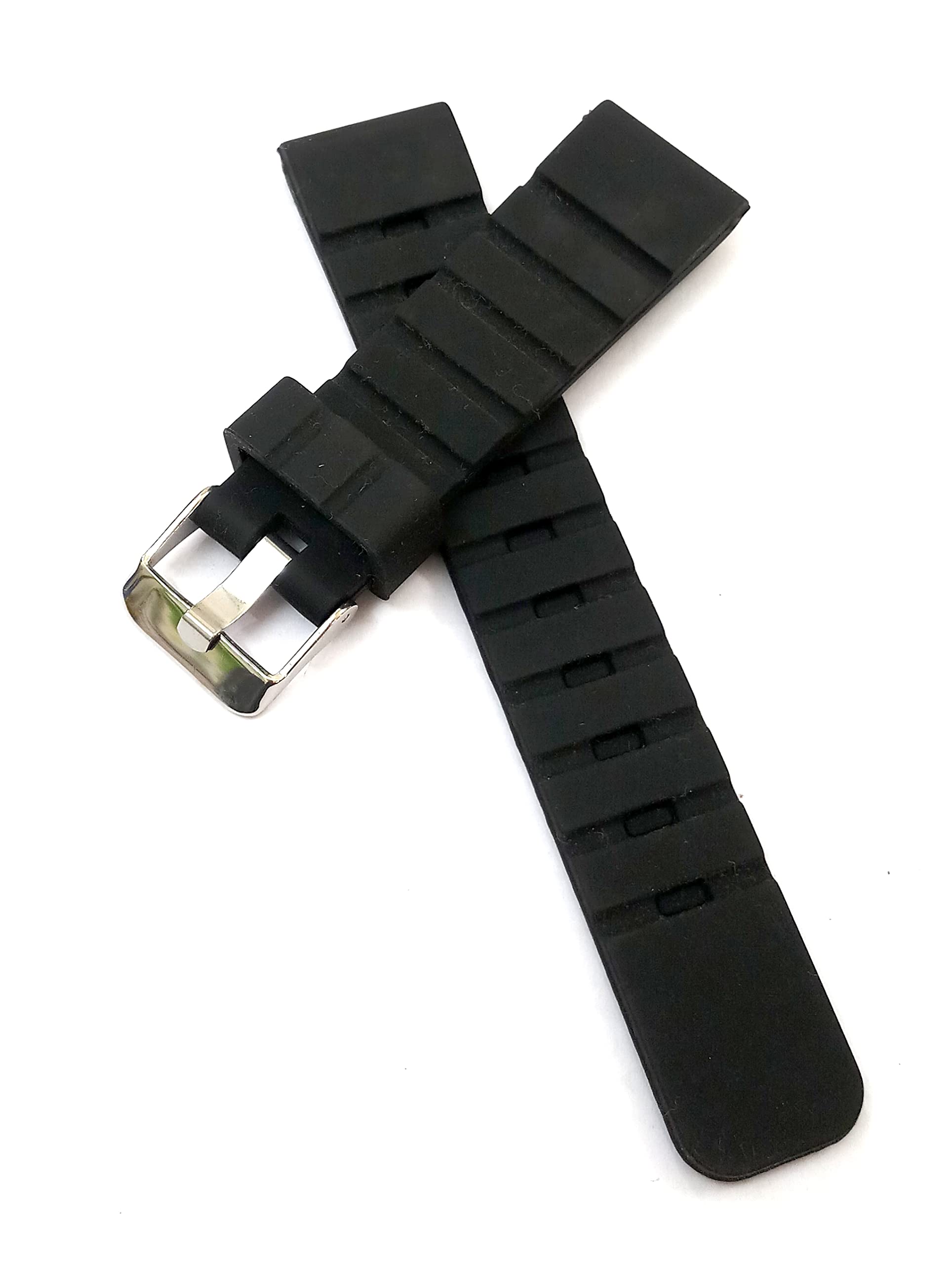 EwatchAccessories Replacement 20mm Black Resin Silicone Rubber Watch Band Strap With Stainless Steel Silver Buckle (B0C2CM43HJ) Amazon Price History, Amazon Price Tracker