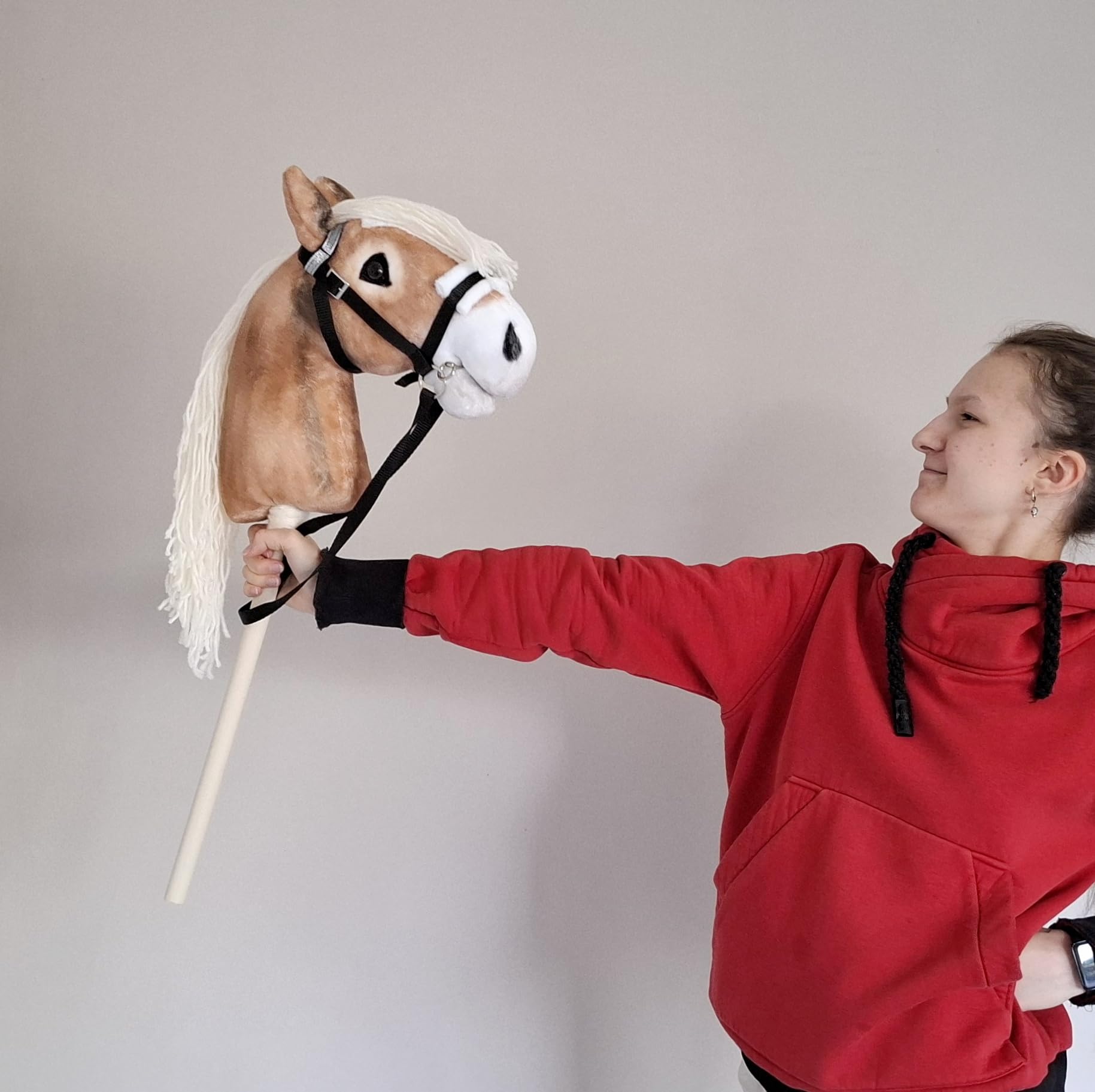 Hobby Horse Haflinger – Caballo A3 para niños desmontable y melena larga