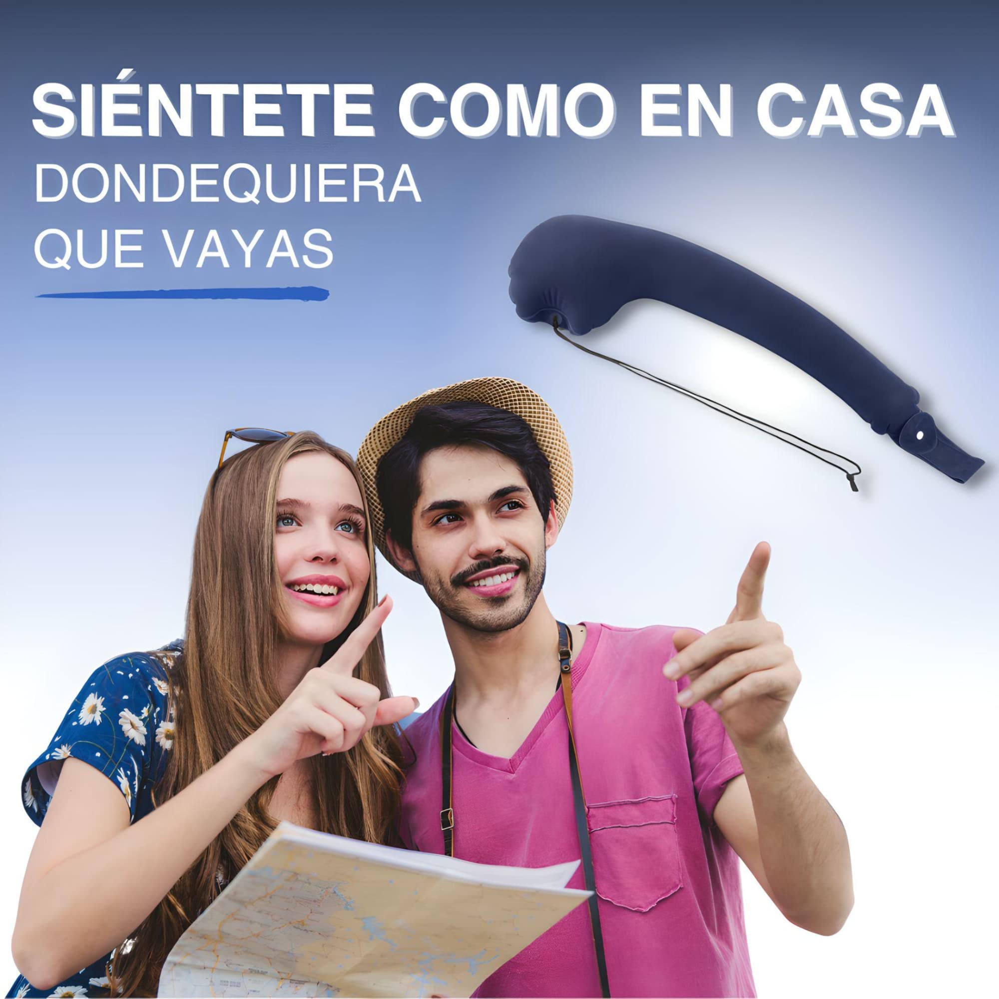 Cuscino da viaggio gonfiabile con supporto per testa, collo e cervicale, morbido come un cuscino, eccellente ed ergonomico per il riposo in viaggio sia in aereo che in auto o in treno.