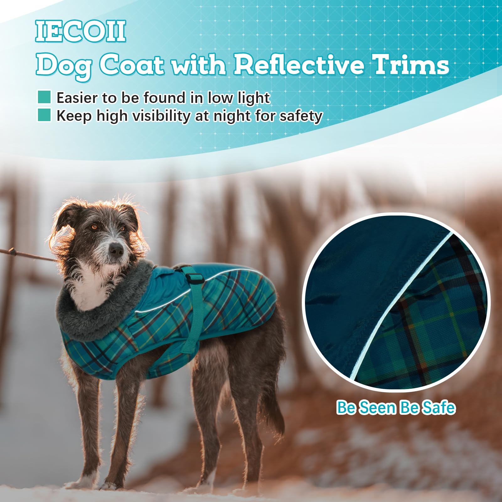 IECOii Cappotti e giubbotti per cani,Cappotto invernale per cani impermeabile giubbotto cane calda Giacca per cani antivento Abbigliamento per cani Completo per cani di taglia piccola di taglia media