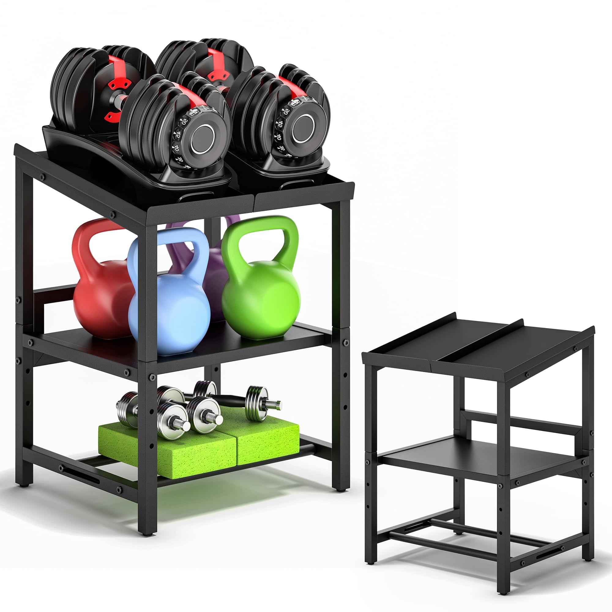 lesolar 3 Tier Adjustable Dumbbell Rack,Weight Storage Rack