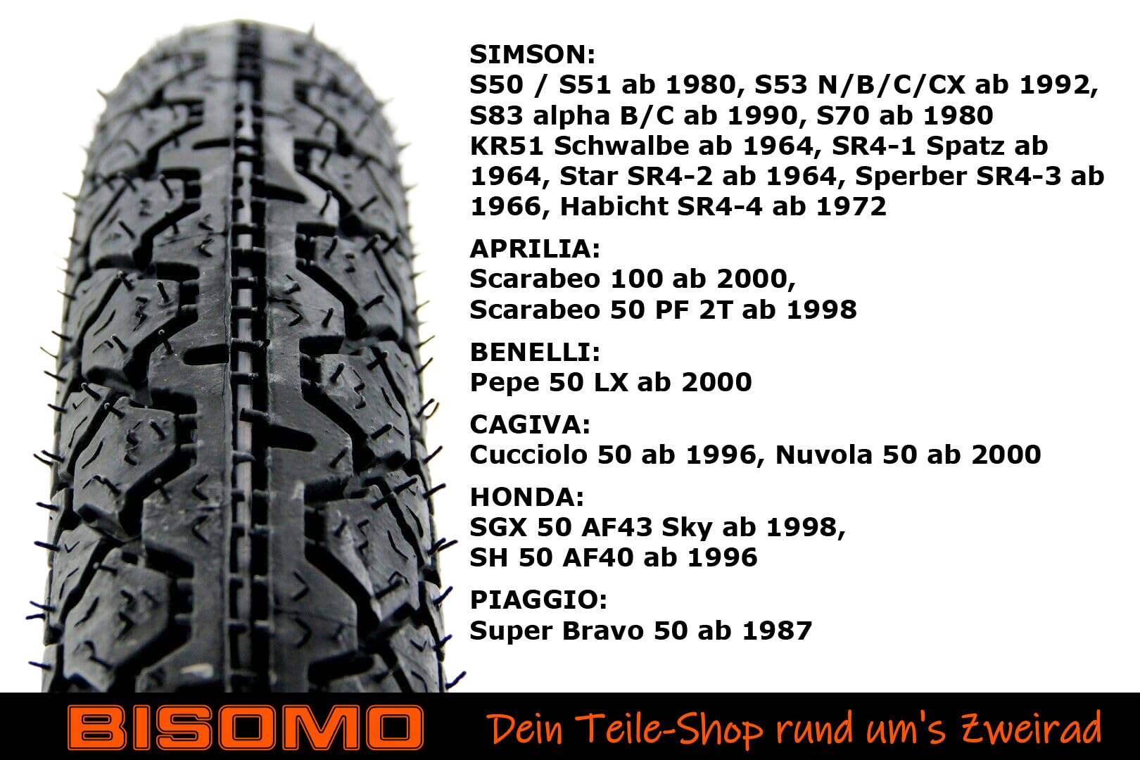 2x Reifen 2.75 x 16 Zoll K36/1 46J für Simson S50 S51 KR51 SR4, kompatibel mit Honda Aprilia Piaggio, M/C von Heidenau