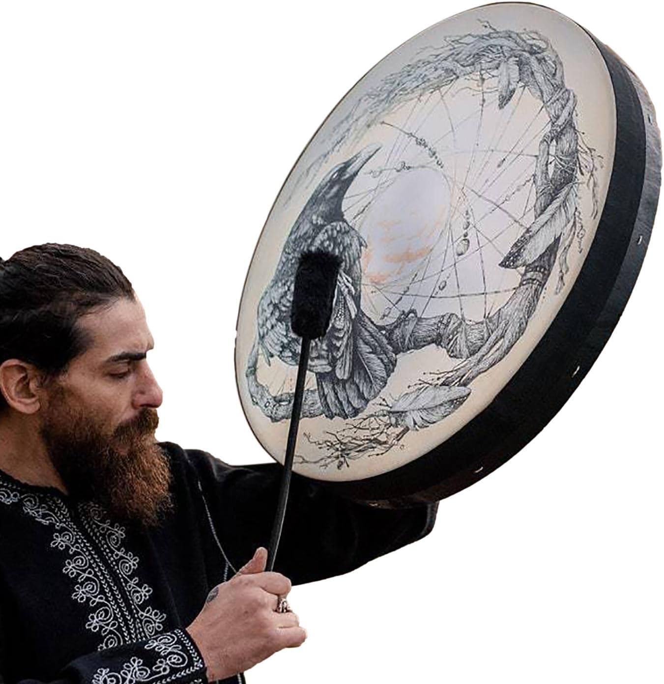 シャーマンドラム 手作りのシャーマニックドラムパーカッション ロープハンドルと音楽装飾のマレットサウンドを備えたハンドドラム演奏しやすい 大人の男性女性のためのヴィンテージハンドメイドパーカッション Stronrive Sale 98 Off