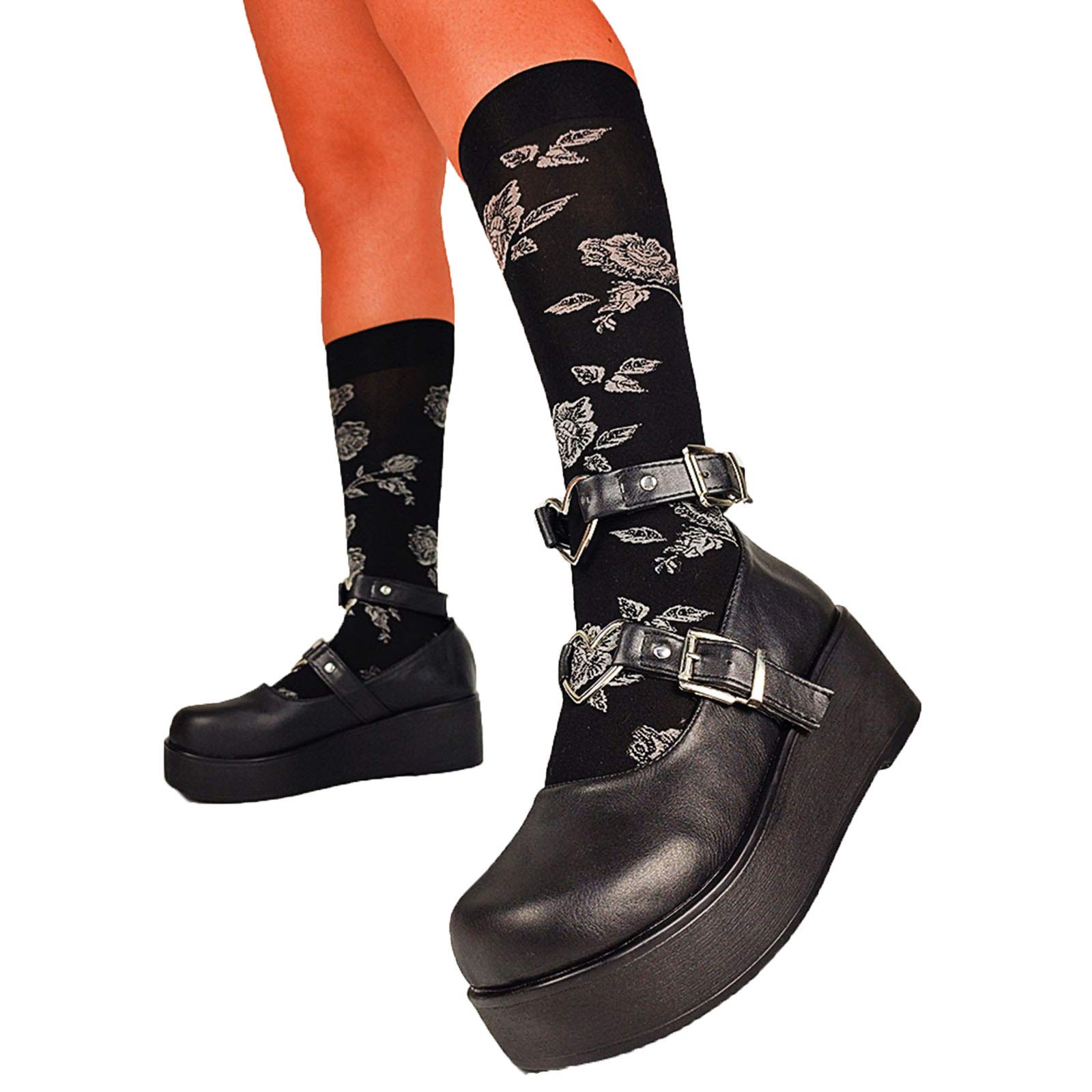 Erocalli Platform Lolita Shoes for Women Wedges Heels Ankle Strap Mary