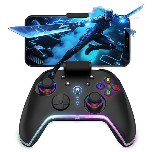 Bcofo Wireless Mobile Game Controller for iOS/iPhone/Android/Cell Phone/Switch/Laptop, Gaming Gamepad with Phone Clip for Gamers, Hall Effect
