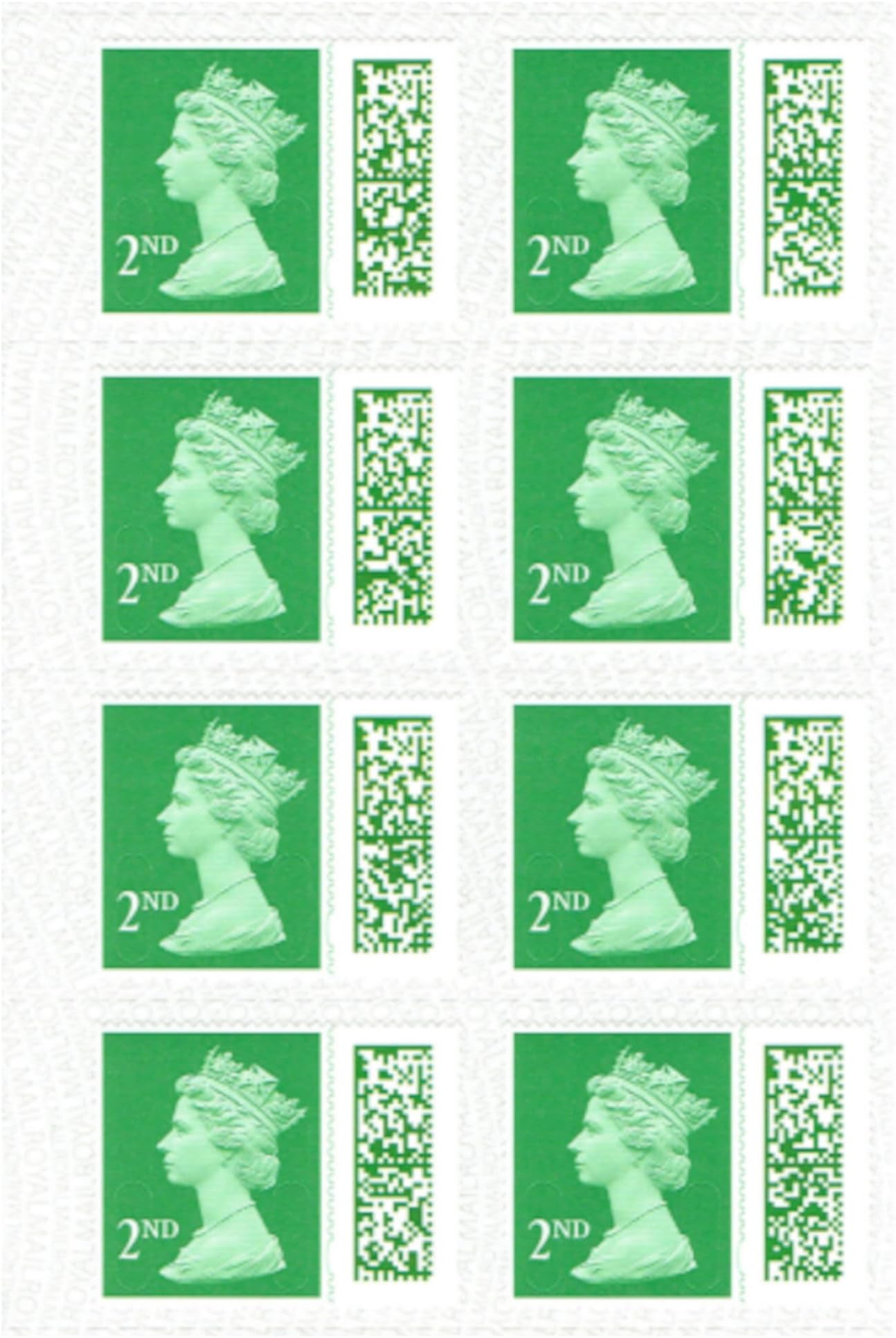 GOVLAX Group 2nd Class Stamps (8 Pack) - Self Adhesive UK Letter Postage Stamps for Standard Mail with Barcode
