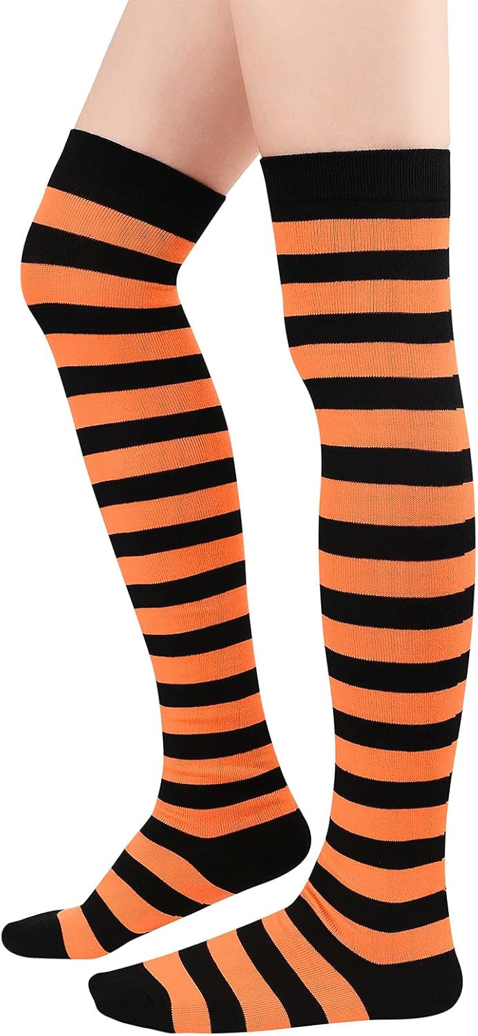 American Trends Womens Rainbow Socks Striped Knee High Socks Thigh High Stockings Casual Tube Socks Costume Leg Warmers - Image 2