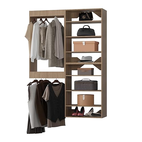 ROOMTEC Modular Closet System, 64" Wall-Mounted Closet Organizer with Hanging