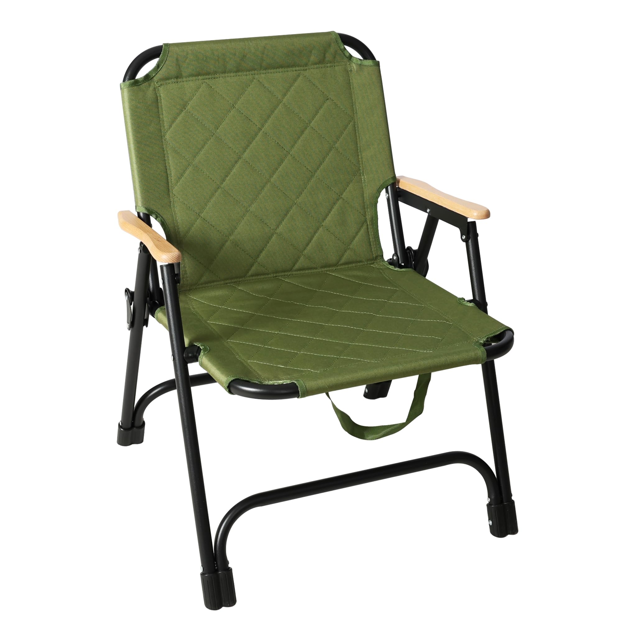 Krzesło kempingowe, składane, 150 kg, lekkie, z podłokietnikami z buku twardzielowego, krzesła kempingowe z tkaniny Oxford 600D, na kemping, do wędkowania, ogrodu, na taras