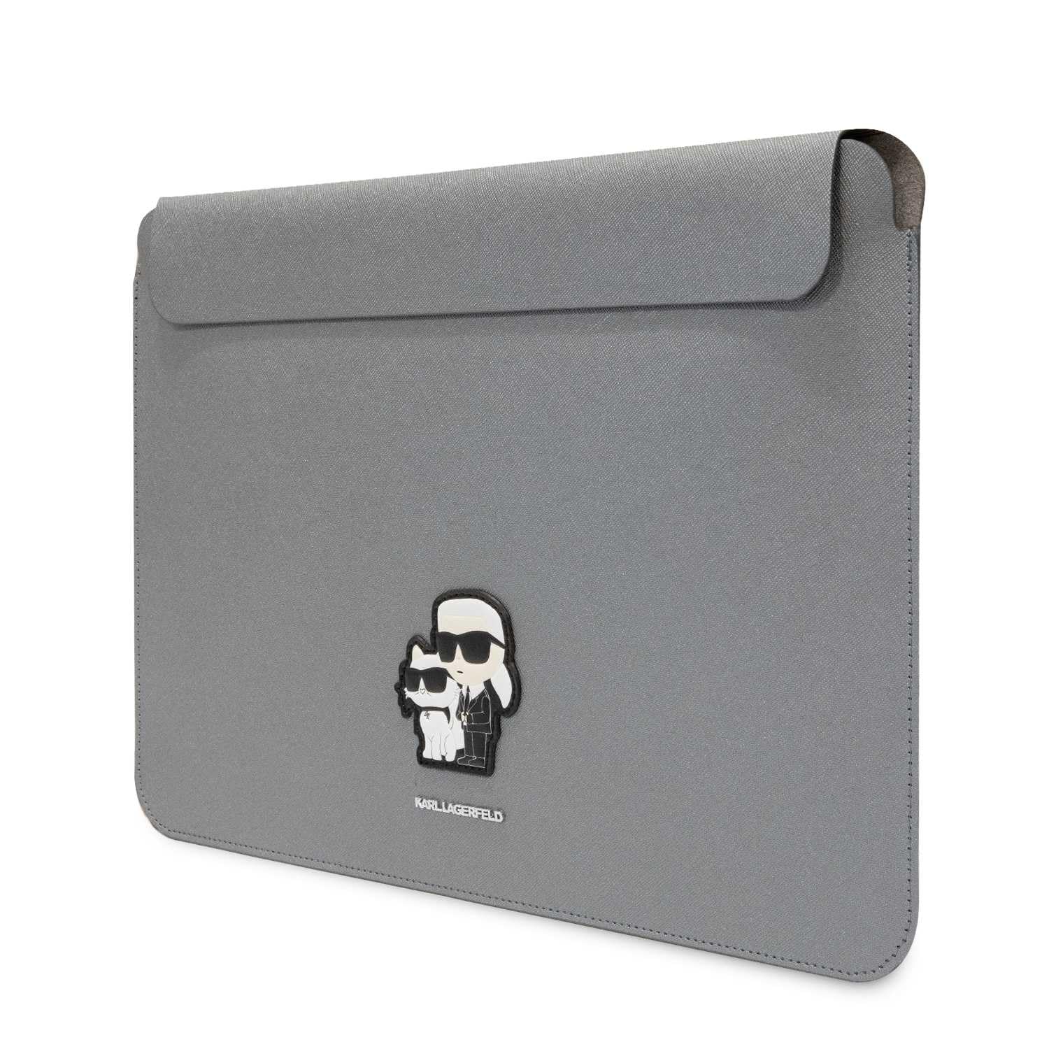 KARL LAGERFELD Saffiano Karl & Choupette - Custodia protettiva per tablet (14 pollici) e notebook, magnetica, in pelle saffiano, design con logo, moderna, per adulti