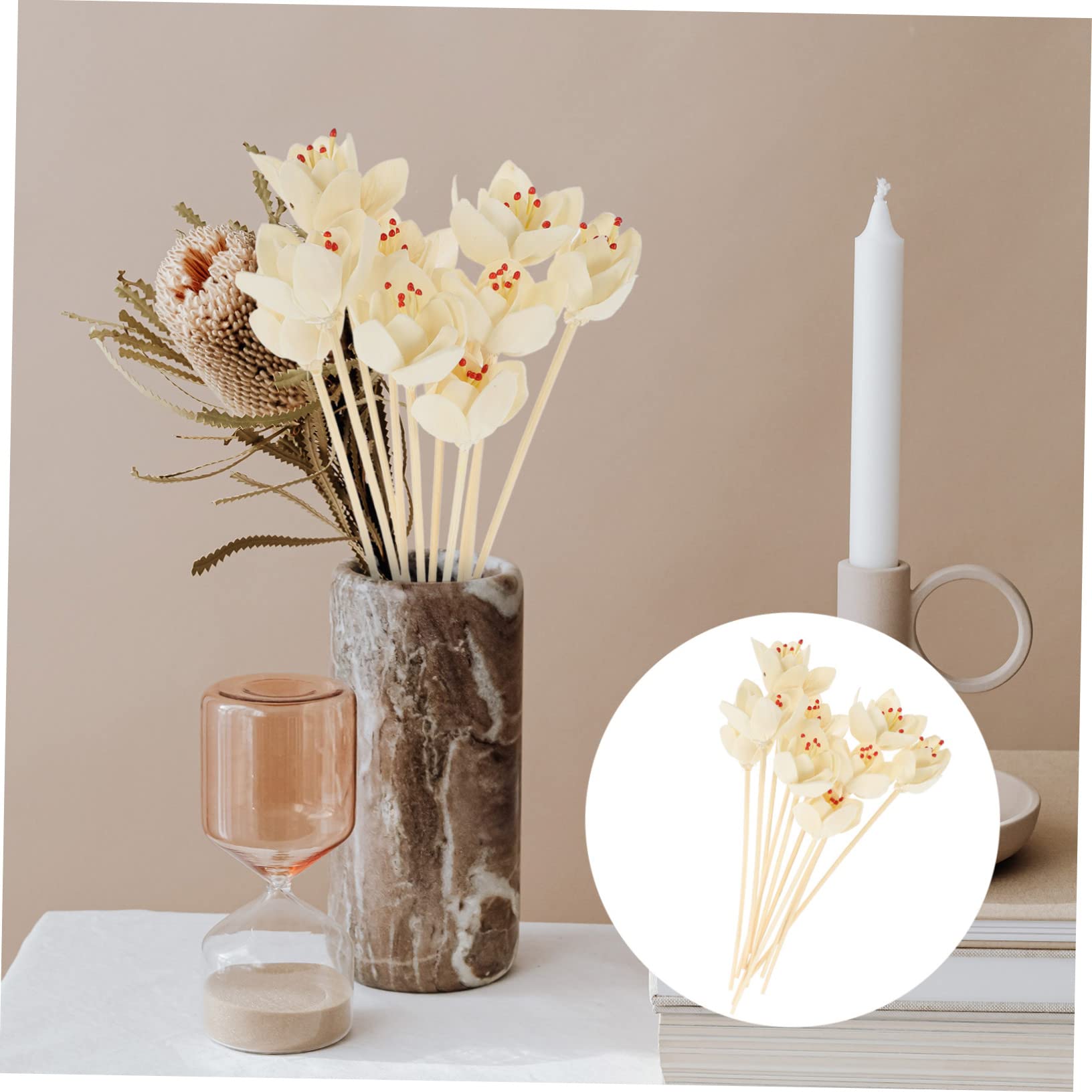 PRETYZOOM 50 Stück Aromatherapie-Rattan Diffusoren zum Selbermachen Blumendiffusor getrocknet Schilf künstlich wohnungseinrichtung wohnungsdeko beige Diffusorstäbe Diffusor-Werkzeuge hölzern