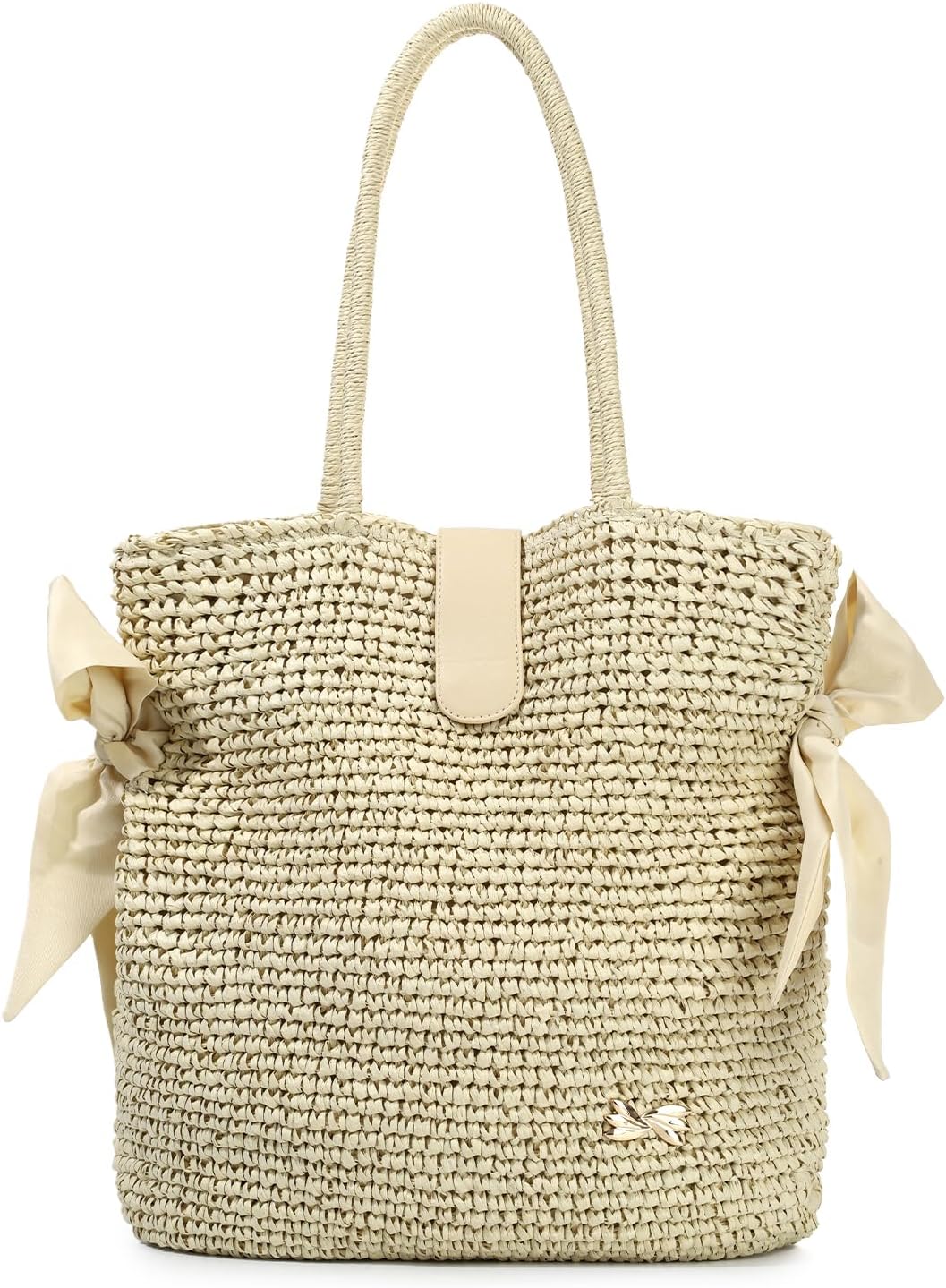 GOKTOW Straw Tote Bag for Women Large Beach Handbag Woven Summer Purse Casual Straw Shoulder Bag
