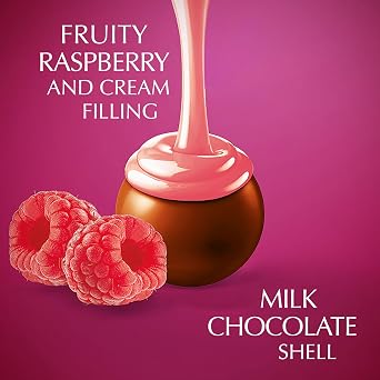 Lindt Lindor Raspberry and Cream Chocolate Truffles – 200g Box (Approx. 16 Balls) – Smooth Filling – Gift, Birthday, Congratulations Treat