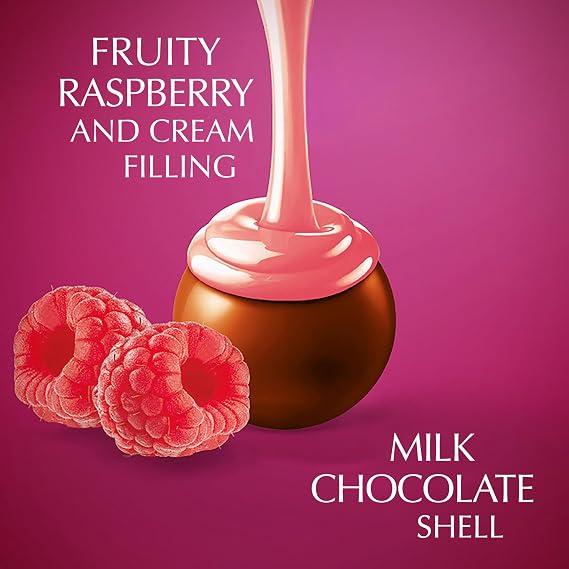 Lindt Lindor Raspberry and Cream Chocolate Truffles – 200g Box (Approx. 16 Balls) – Smooth Filling – Gift, Birthday, Congratulations Treat