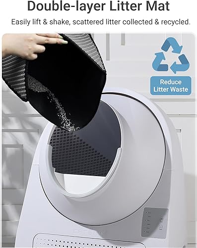 Vista 8 de CATLINK Caja de filtro para caja de arena automática para gatos autolimpiante, reduce el olor, 2 filtros en el interior, desmontaje simple