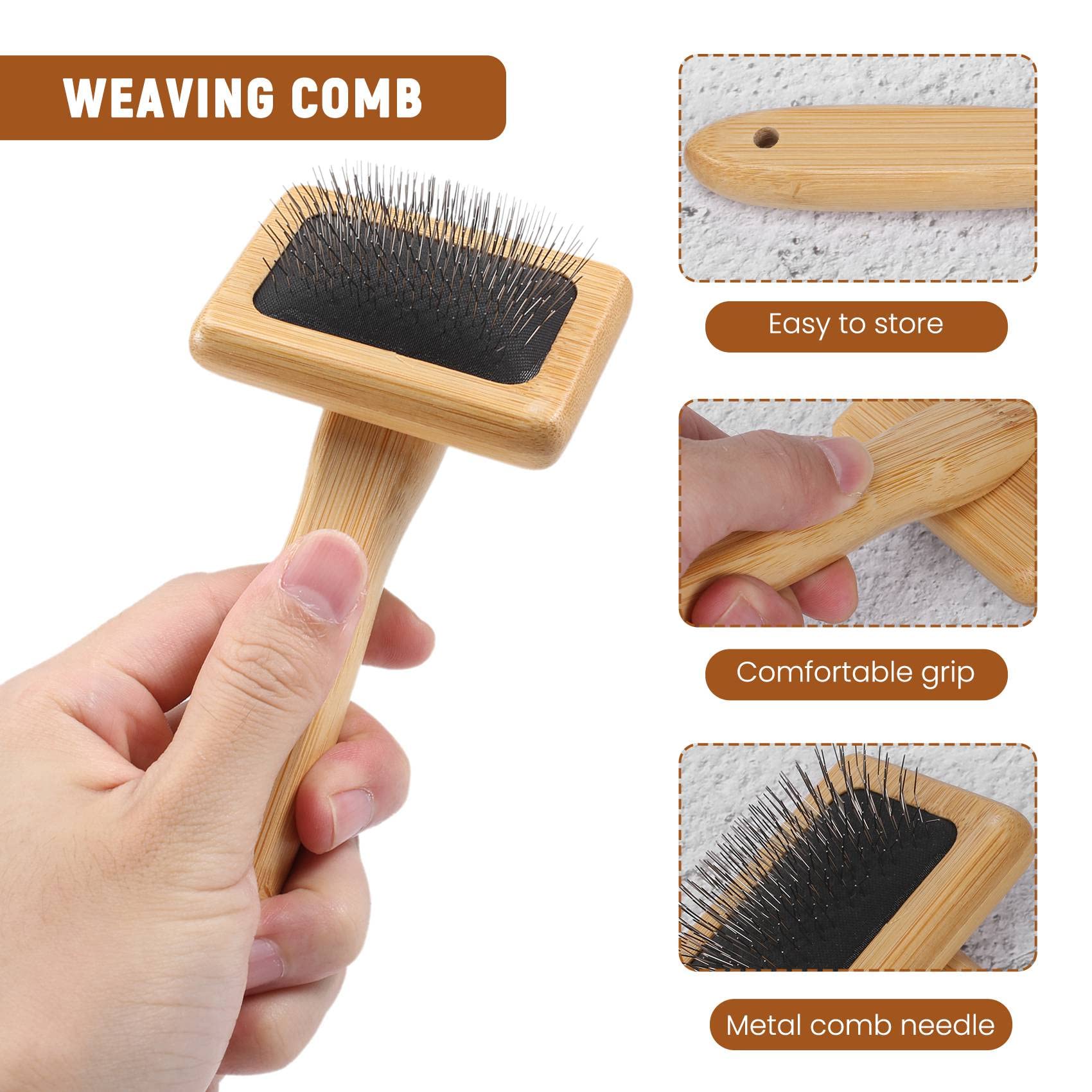 Nagoyuki Pettine per Tessitura Arazzo Macrame Slicker Brush Corda di Cotone Pettine Nodo Aperto Accessori per Maglieria Intrecciato DIY