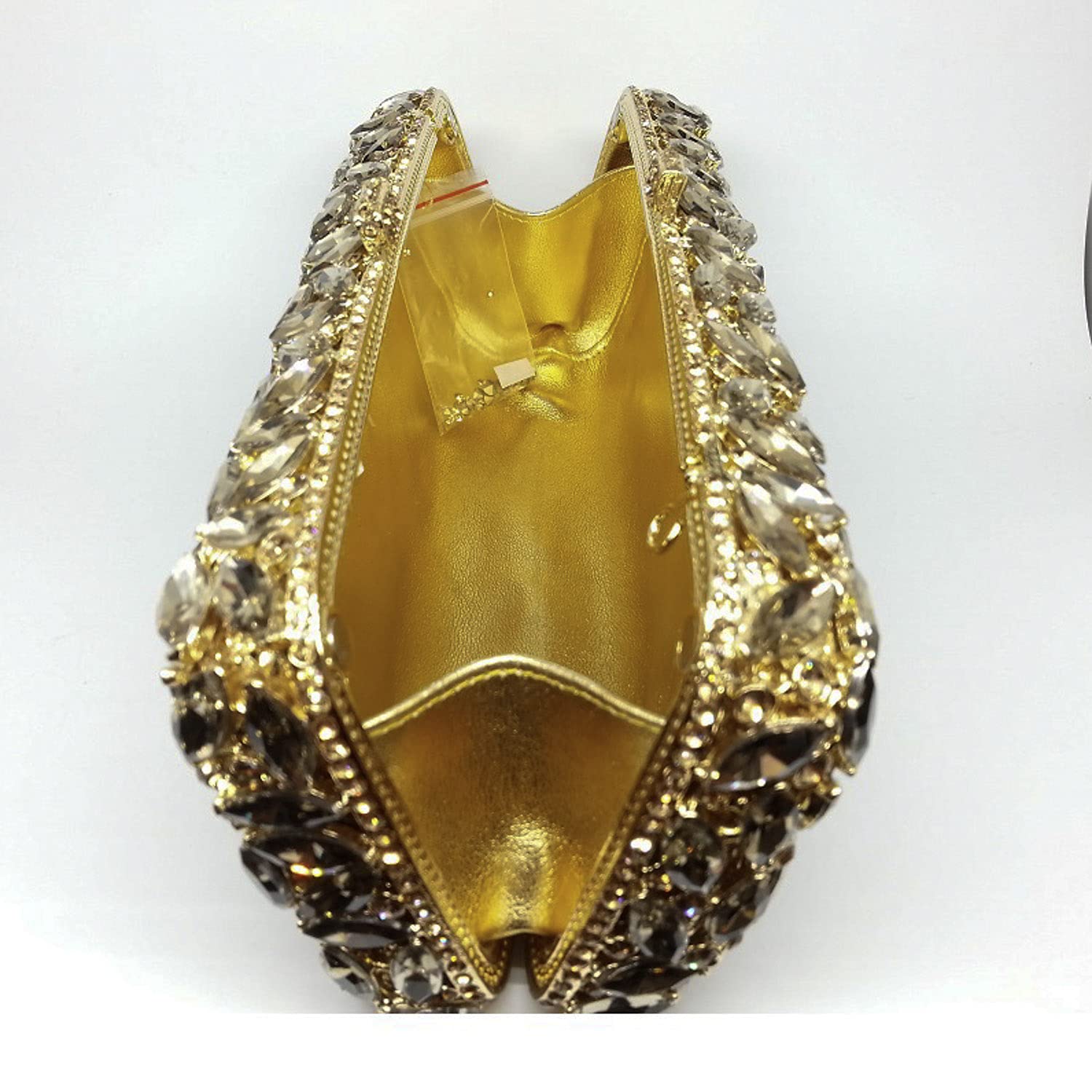 Bling Crystal Clutch Monederos para mujer, Carteras, Bolsos de Fiesta y Boda, caja Minaudiere, dorado (Oro), Small