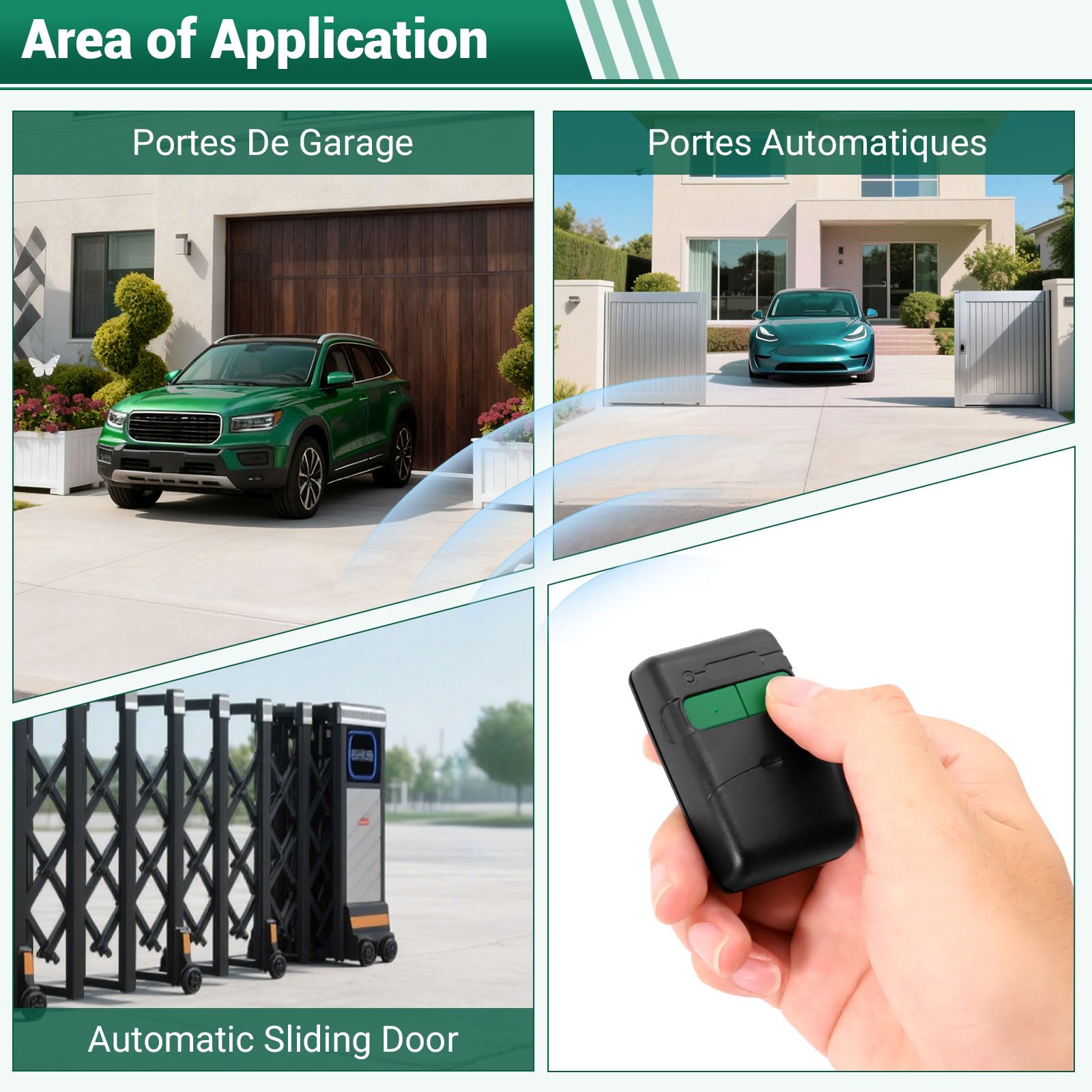 2Unidades Mando Garaje CLEMSA 433.92 MHz, Mando Puerta Garaje Universal Compatible con Modelos MV-1, MV-12, MV-123, Mandos Puertas Automáticas, Fácil Programación y Reemplazo Seguro