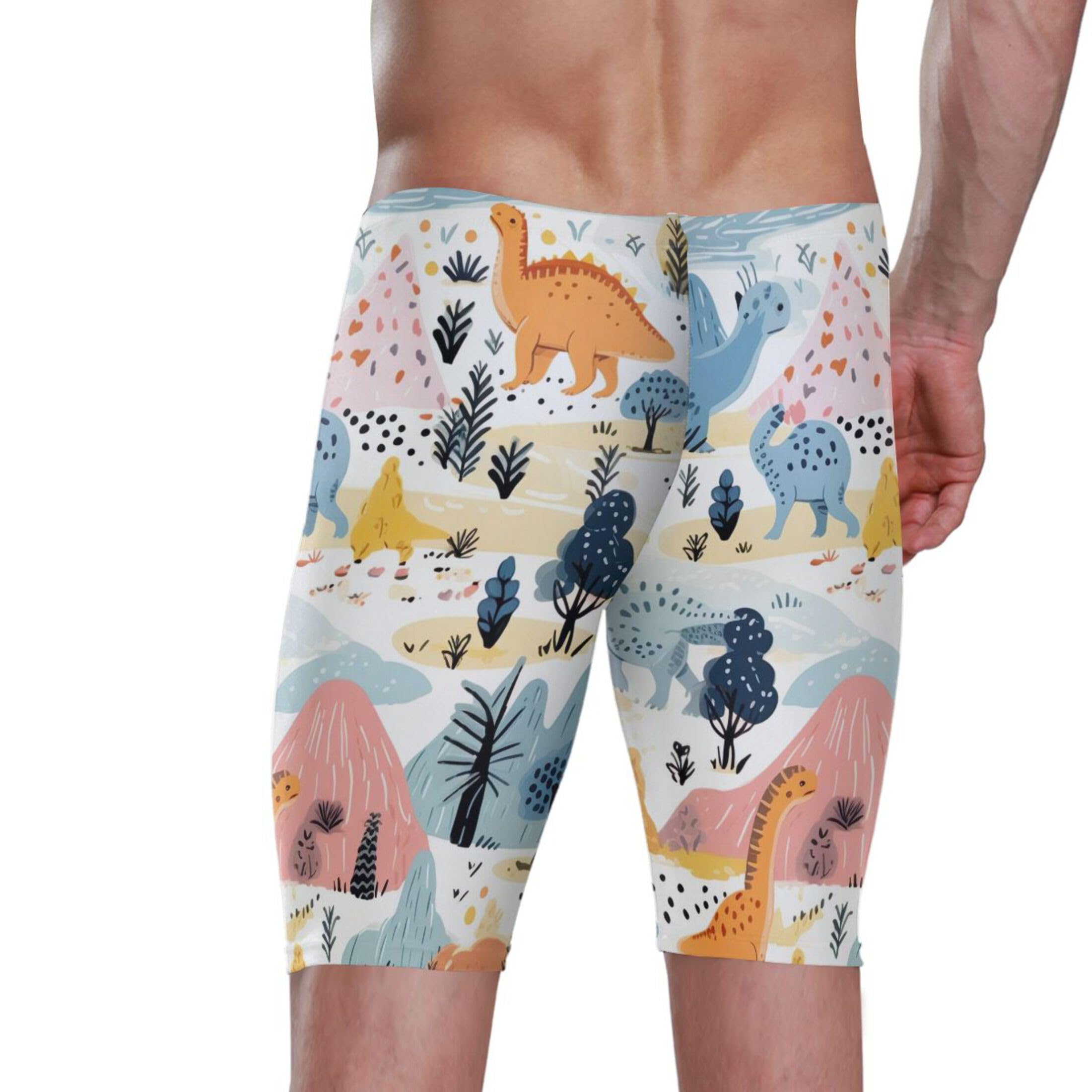 Cute Dinosaur Dino Animal Men's Swim Jammers Swimsuit M B0401367