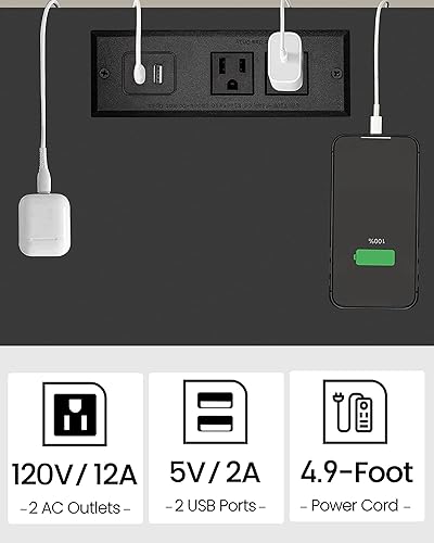 Miniatura 73 de TUTOTAK Juego de 2 mesas auxiliares, mesa auxiliar, mesita de noche, estante de almacenamiento de 3 niveles, mesa de sofá para espacio pequeño