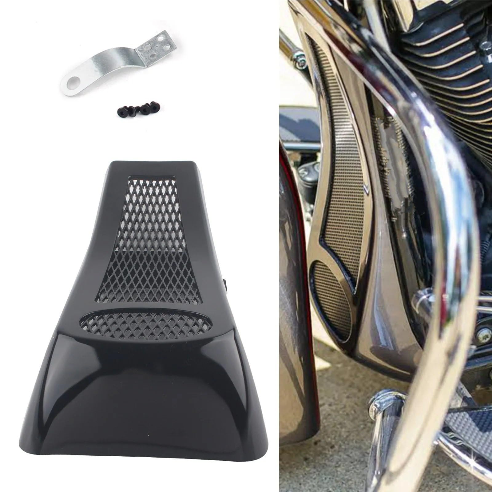 Front Bumper Splitter dachowy Pasuje do Harley Davidson Softail Fatboy 2000-2017, przednia dolna osłona chłodnicy, podbródka, spojler, ramy
