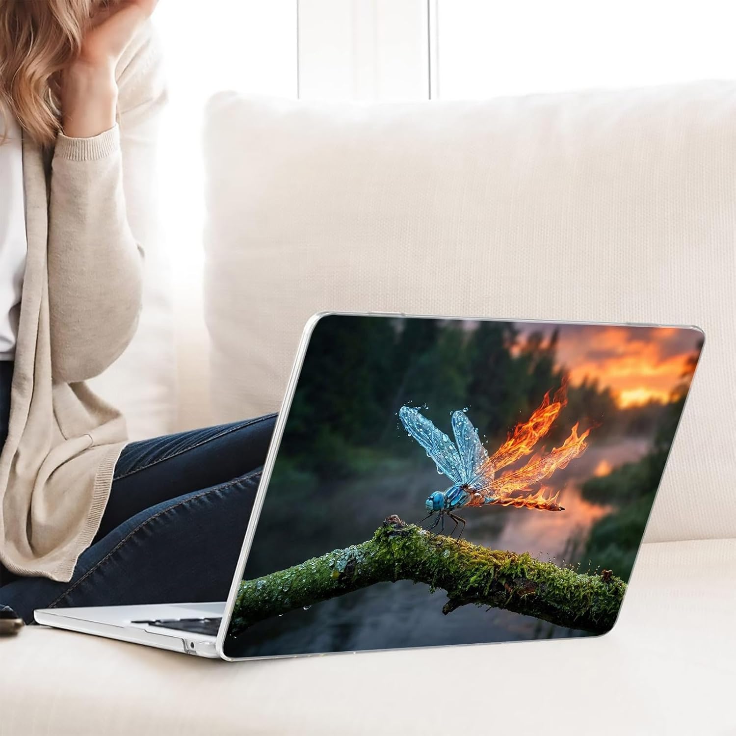 Compatible with MacBook Neo 13-inch, Hard Shell Case with Keyboard Cover and Screen Protector (A3404 A18 Pro chip, 2026 Release) - Dragonflies MC22460