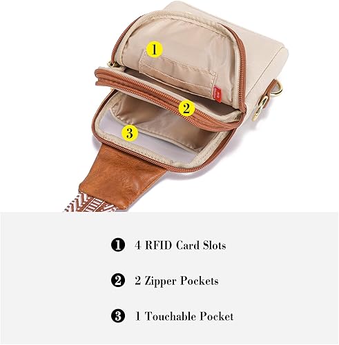 Miniatura 6 de INICAT Bolso bandolera para mujer con pantalla táctil, pequeño bolso cruzado para teléfono celular, riñonera