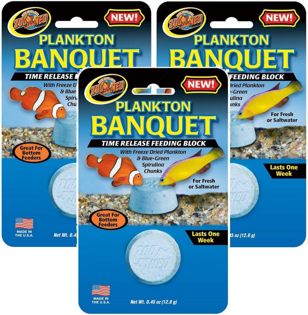 Zoo Med 3 Pack of Plankton Banquet Time Release Feeding Blocks