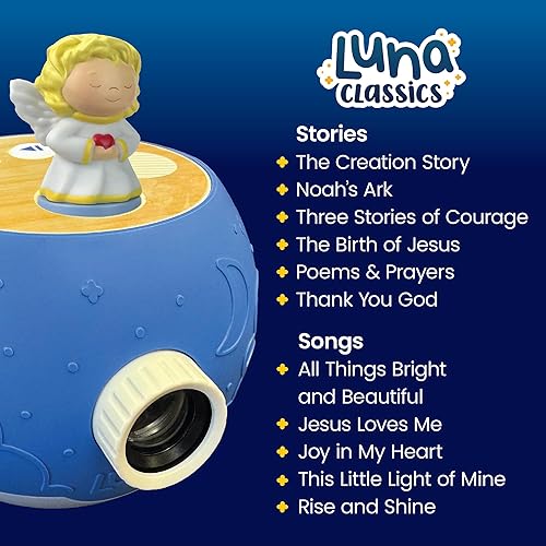 Miniatura 5 de Proyector de libros para niños  6 Biblia y 5 historias clásicas de lectura en voz alta, 10 canciones y luz nocturna y música relajante de ensueño