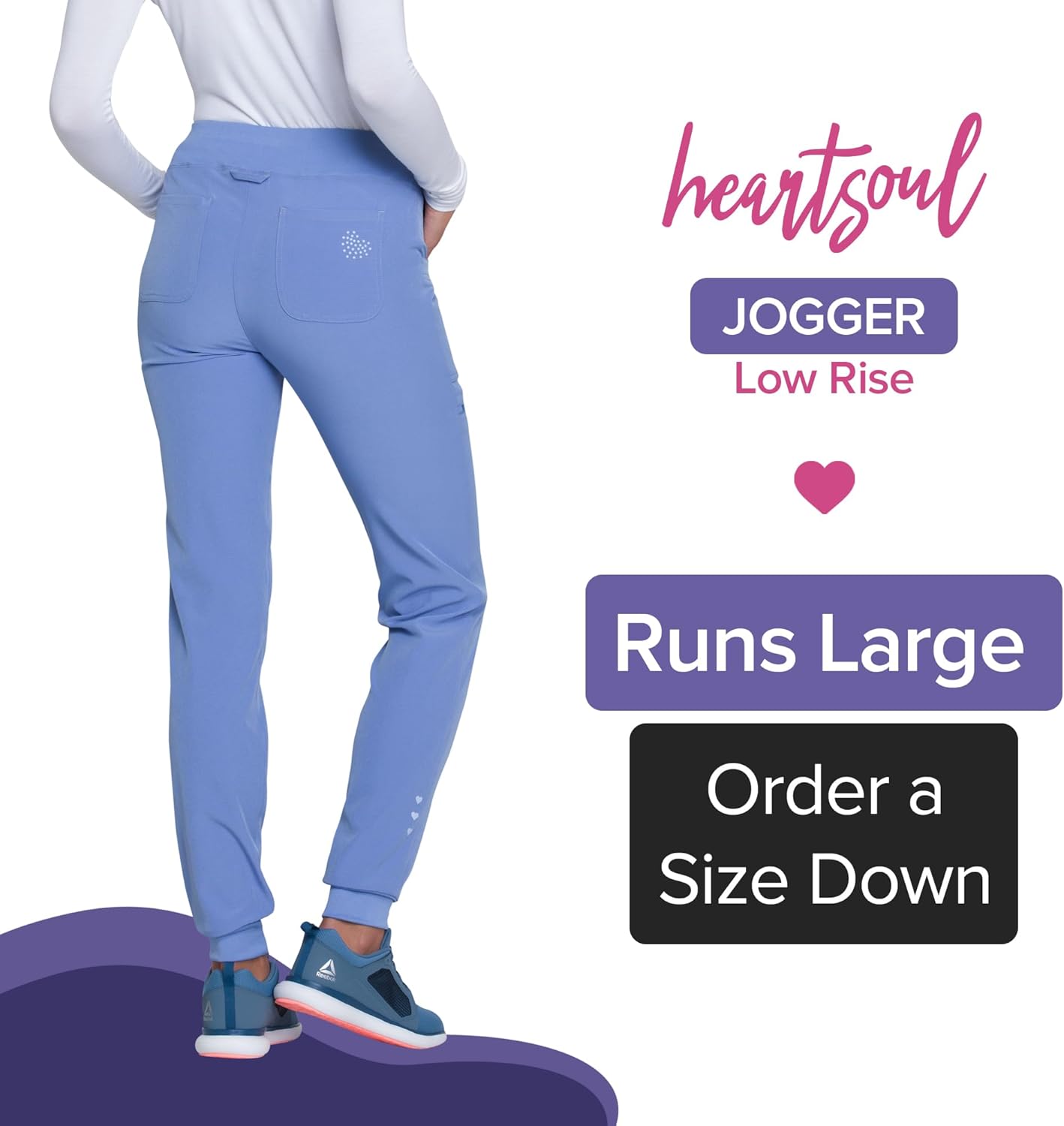 Heartsoul Women's Medical Scrub Jogger Pants Contemporary fit Drawstring waistband Jogger With 5 Pockets - HS030 - Image 3