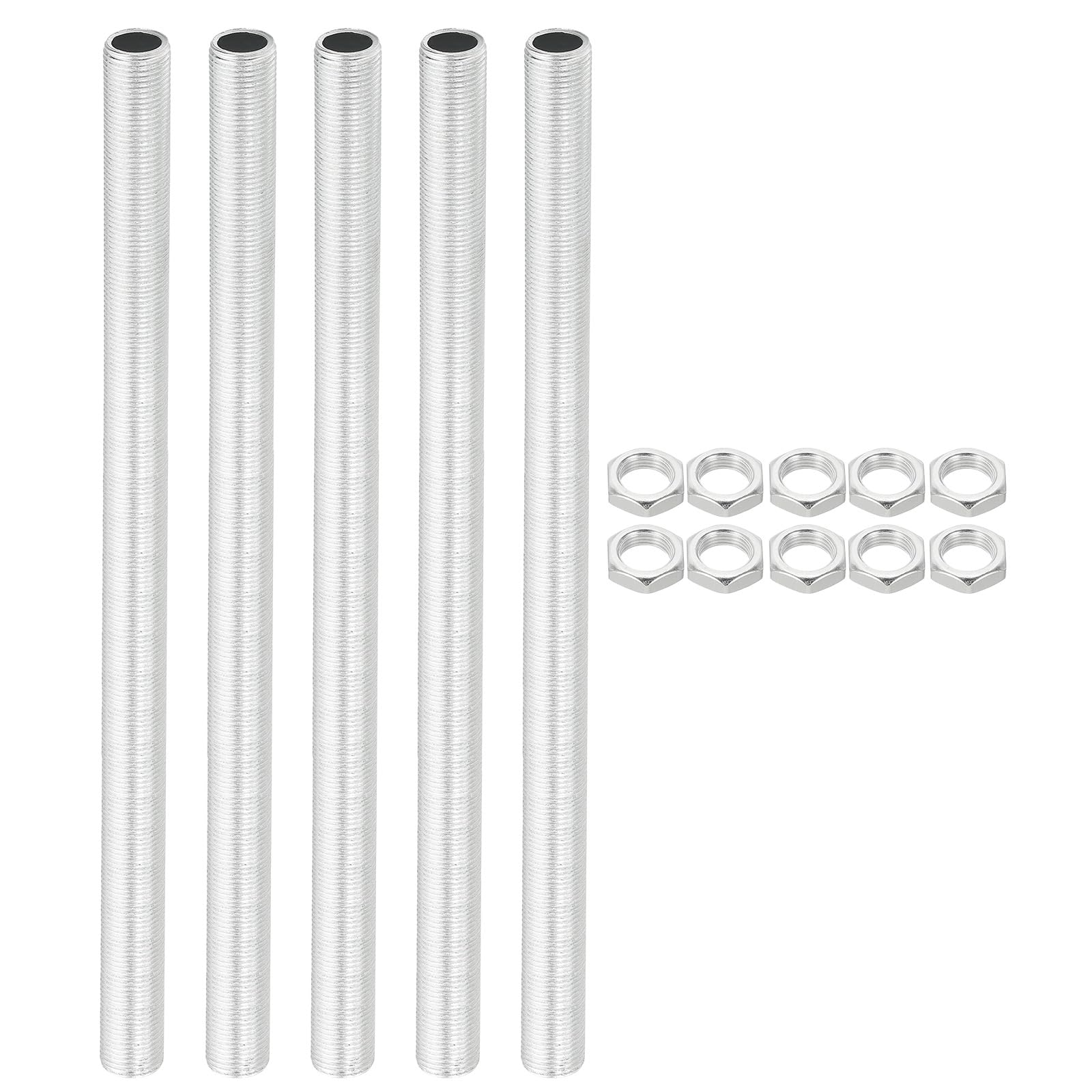 PATIKIL M12 Thread 250mm/9.8" Lamp Pipe Kit with Lock Nuts