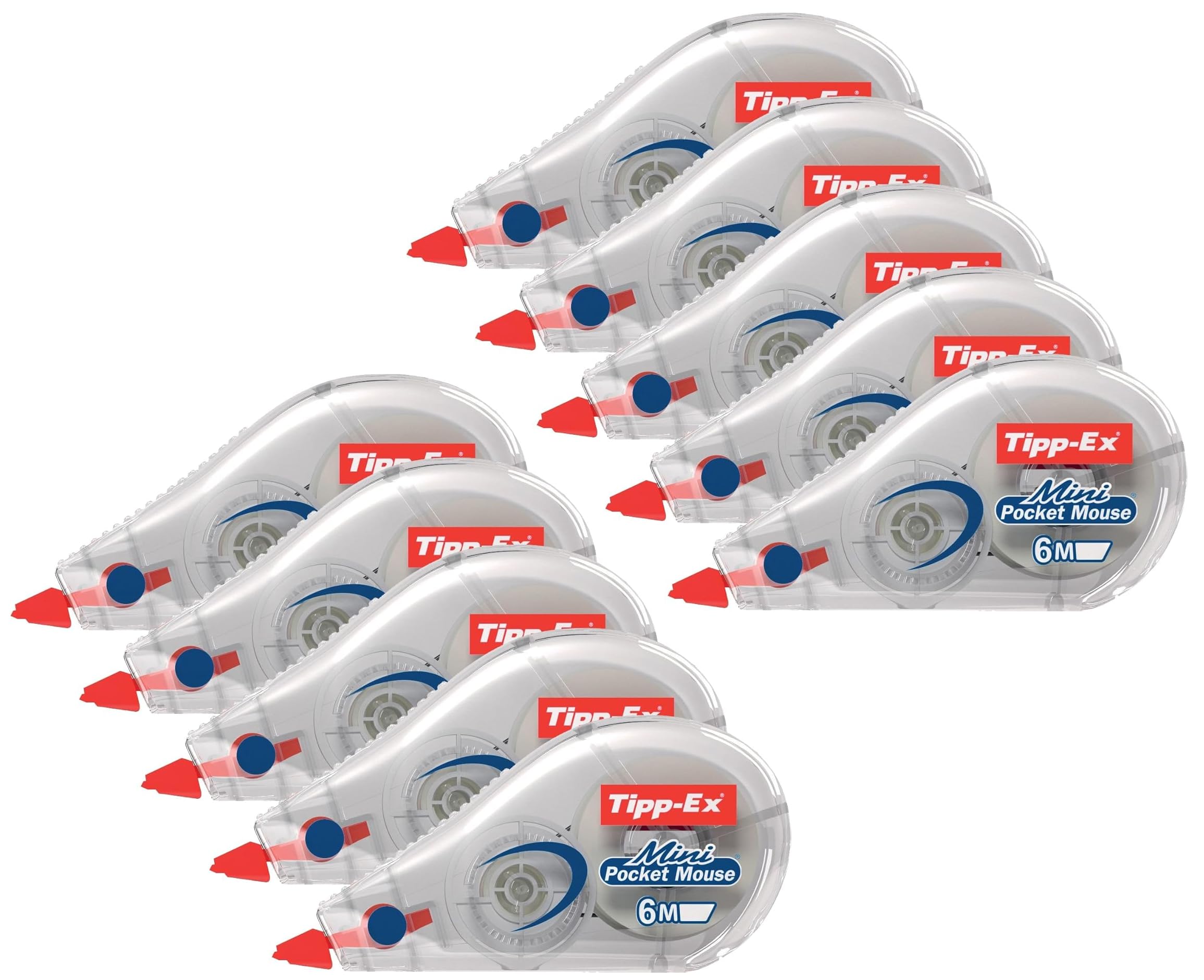 Tipp-Ex Mini Pocket Mouse White Correction Tape 6m Rollers - Pack of 10 - Tear Resistant Tapes, Smooth Glide
